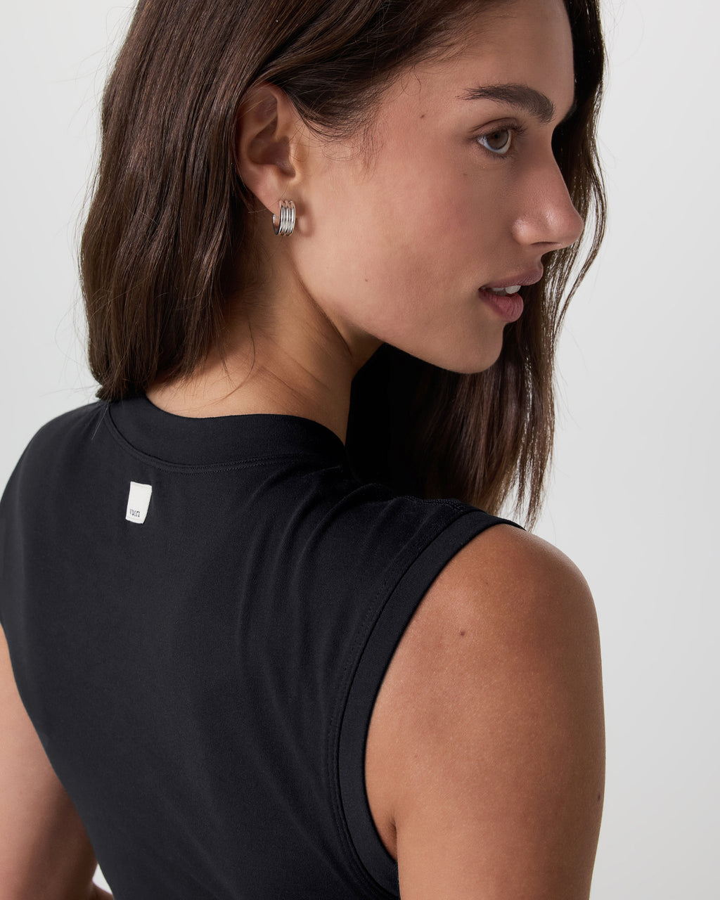 Halo Reina Crop Tank | Solid Black