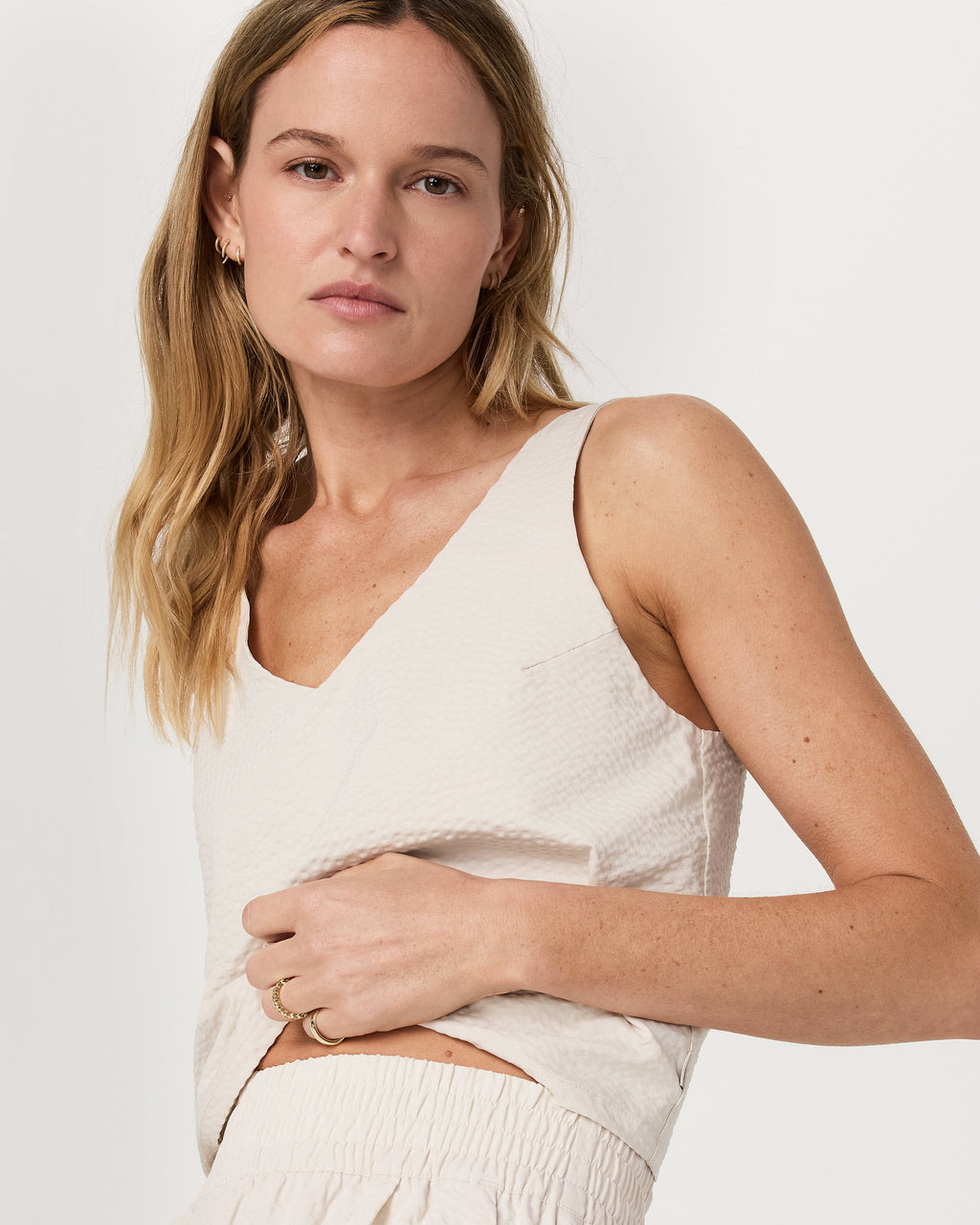 Villa Textured Crop Tank | Milkweed