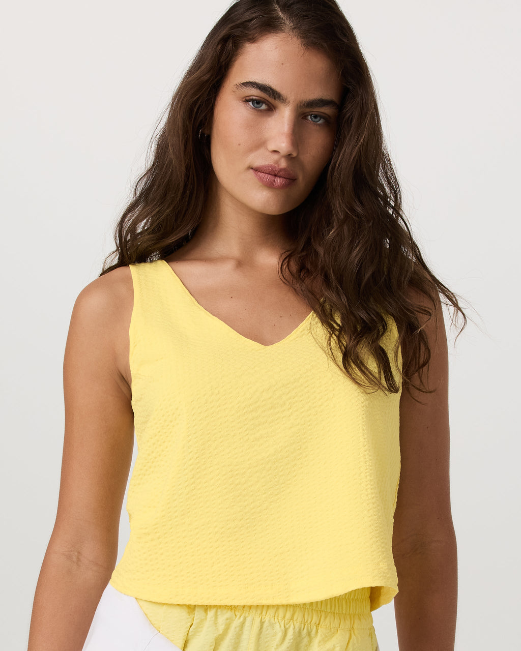 Villa Textured Crop Tank | Sunlight