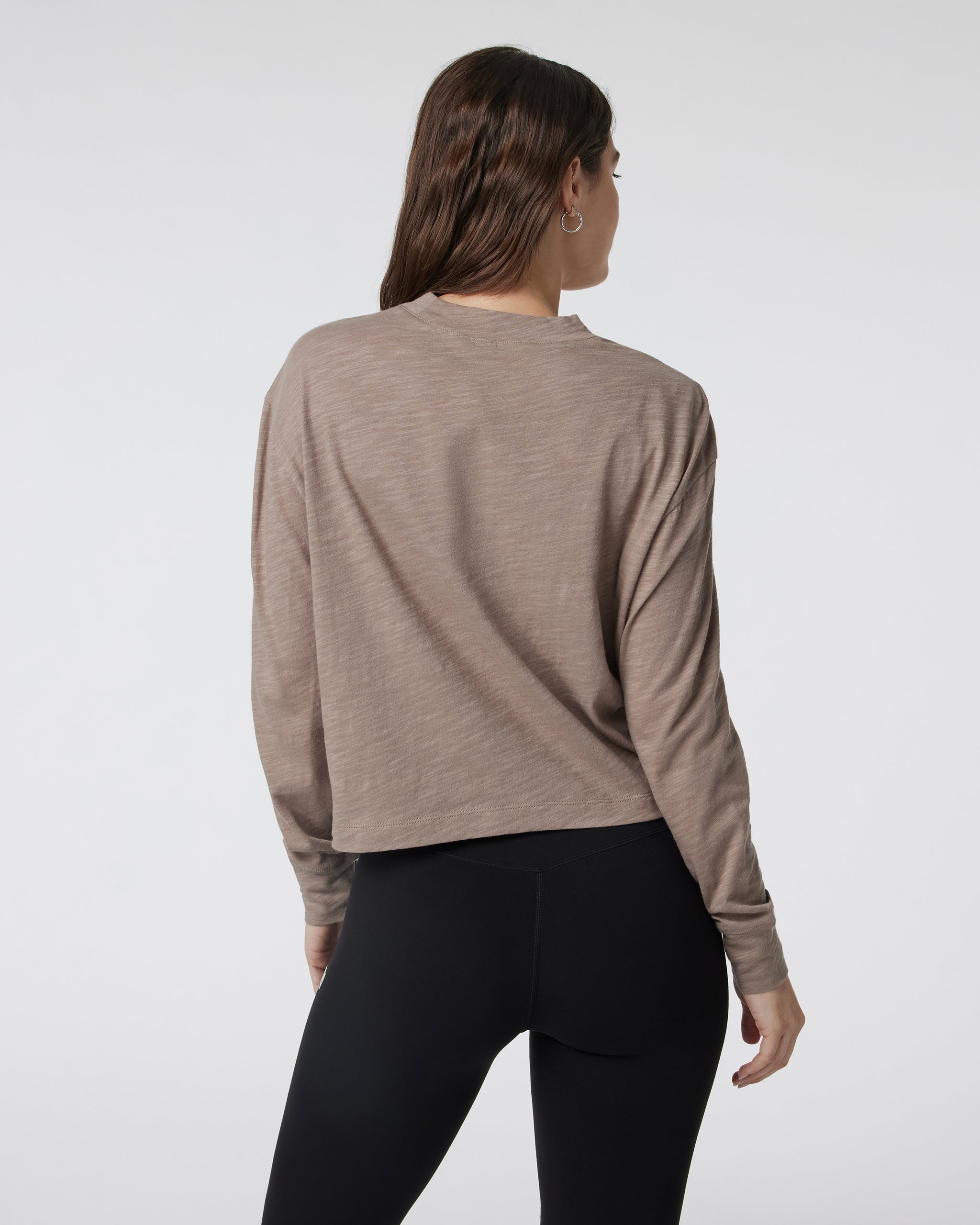 Long Sleeve Sunset Mock Tee | Graphite
