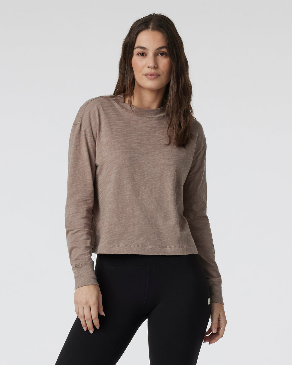 Long Sleeve Sunset Mock Tee | Graphite
