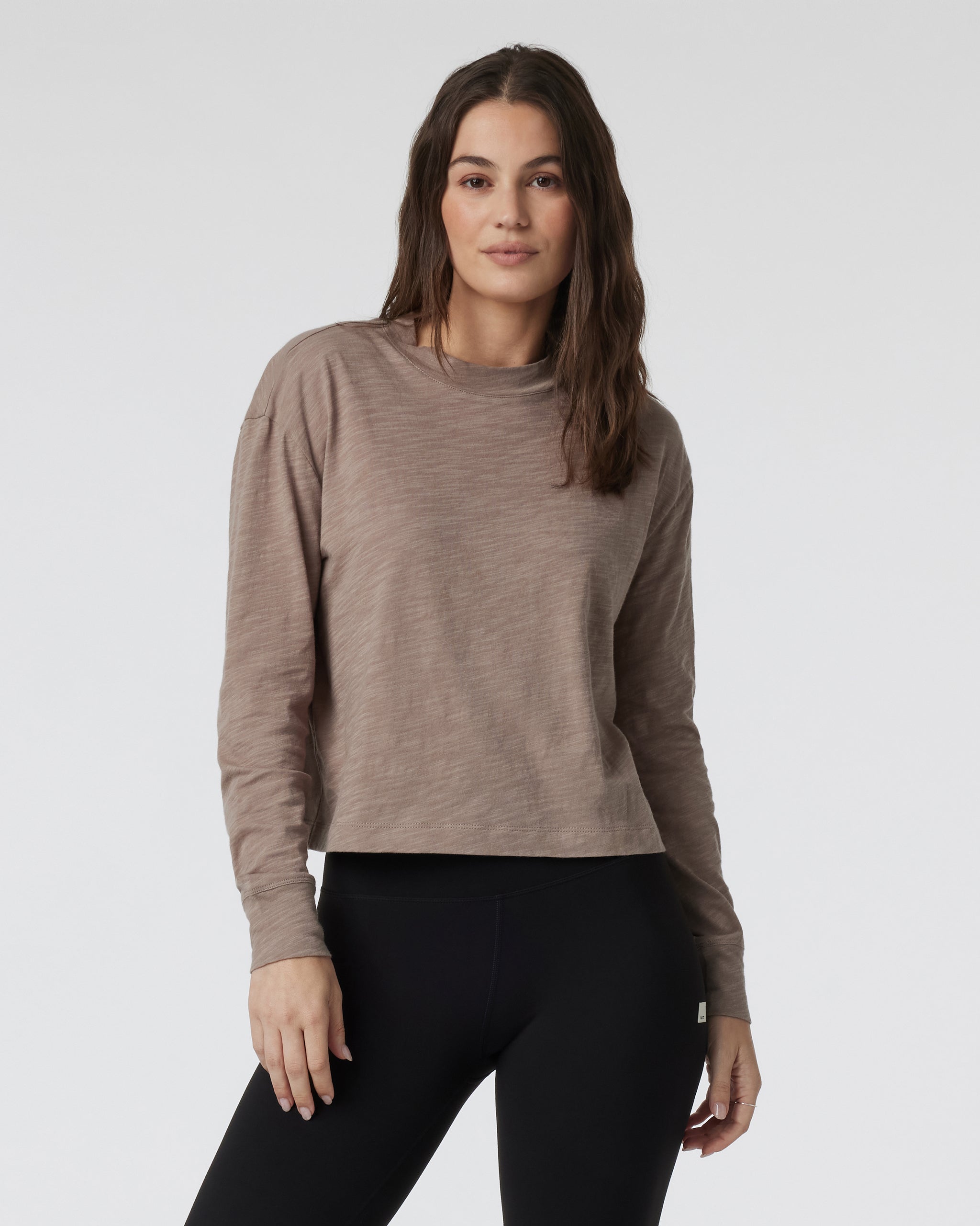 Long Sleeve Sunset Mock Tee | Graphite