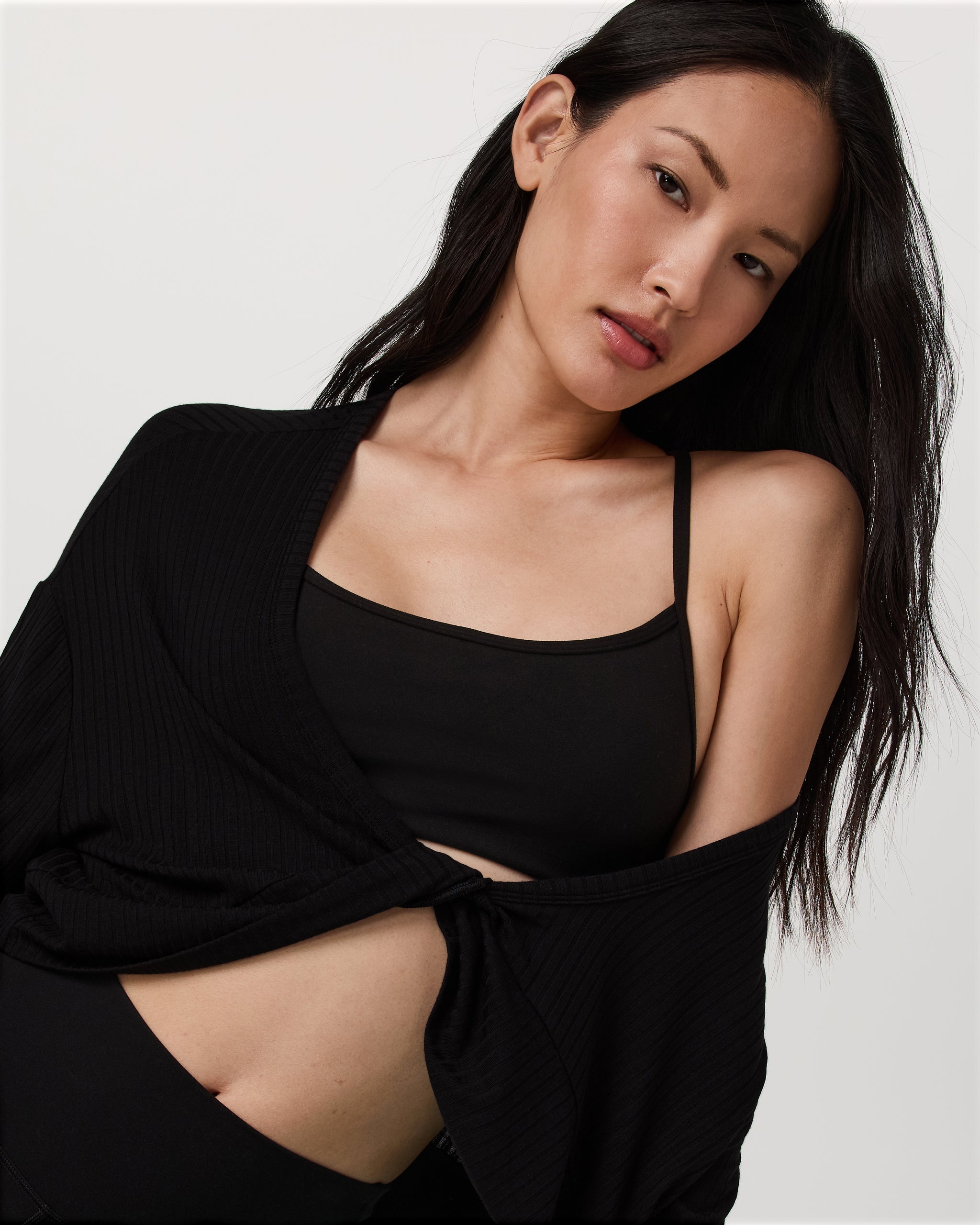 Long Sleeve Twist Top | Black