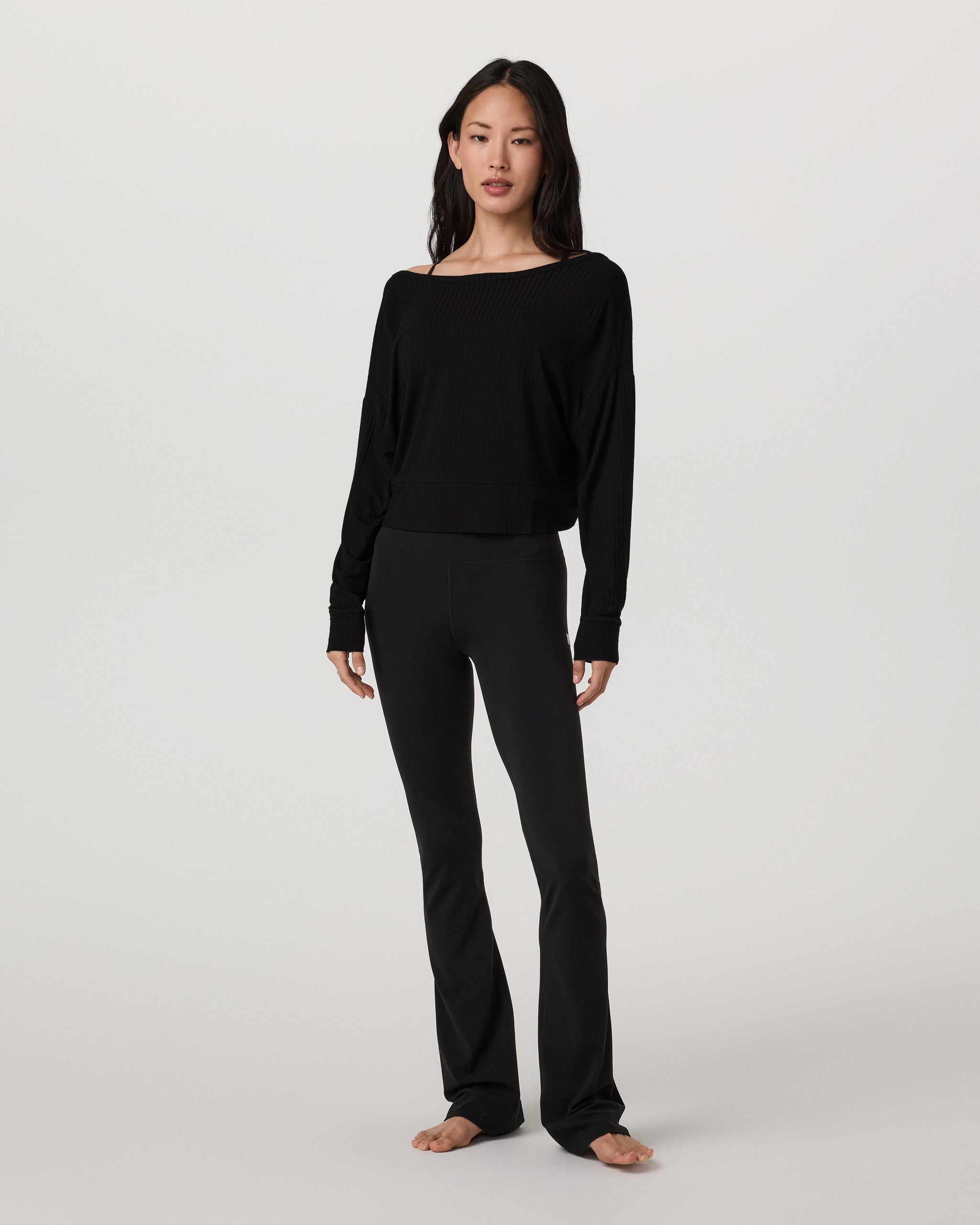 Long Sleeve Twist Top | Black
