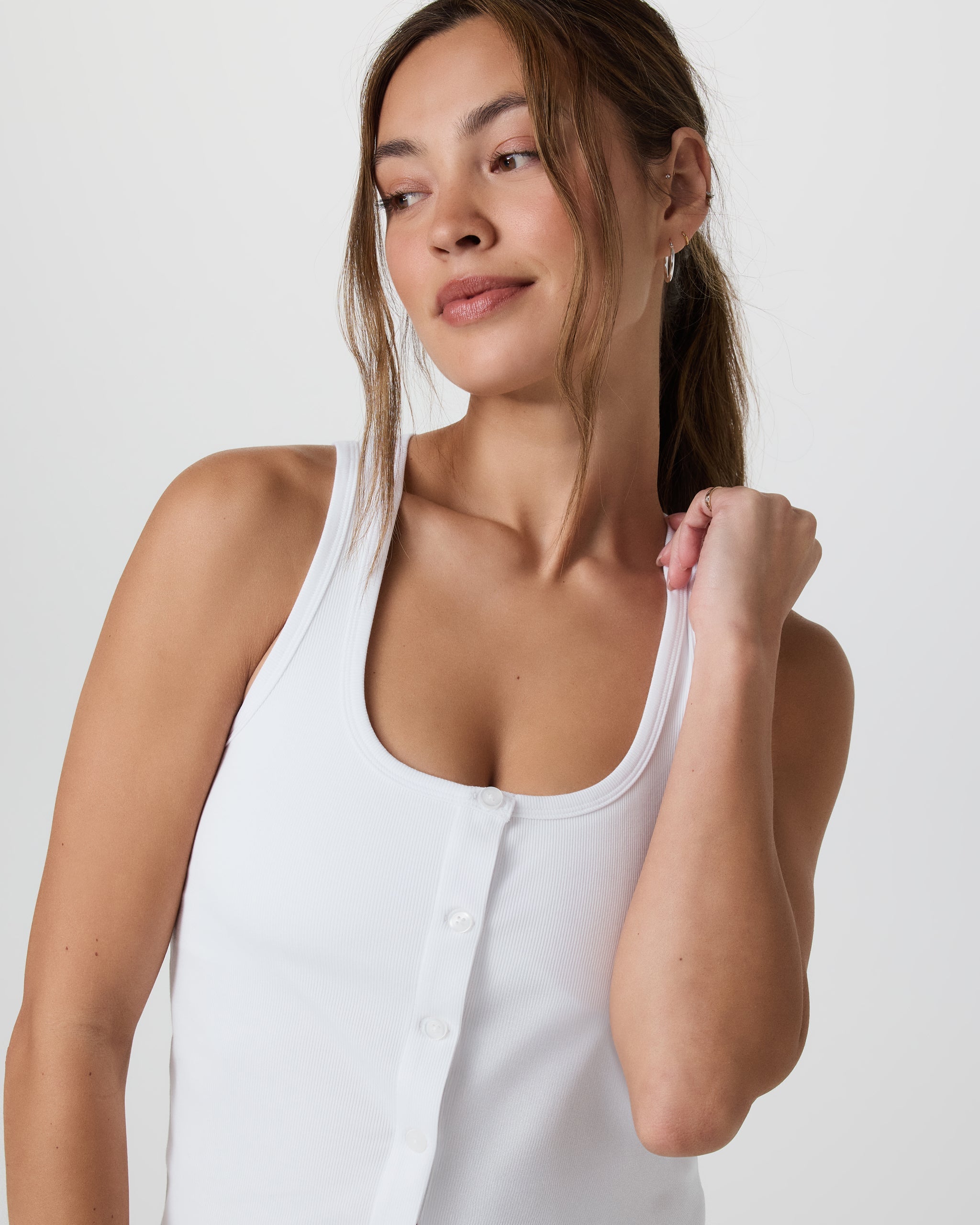 Pose Cardigan Tank | White