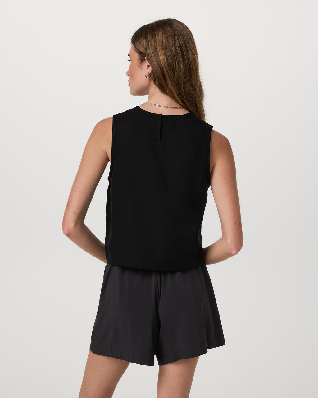 Trestles Twill Crop Tank | Black