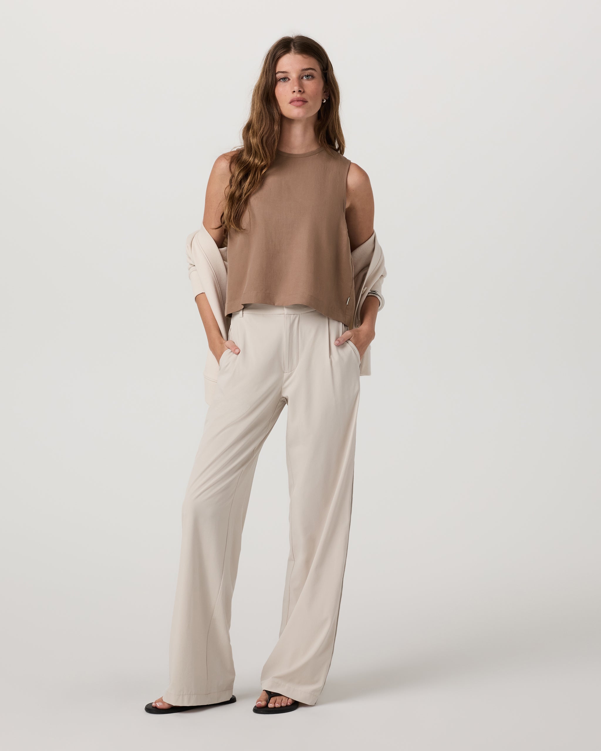 Trestles Twill Crop Tank | Nutmeg