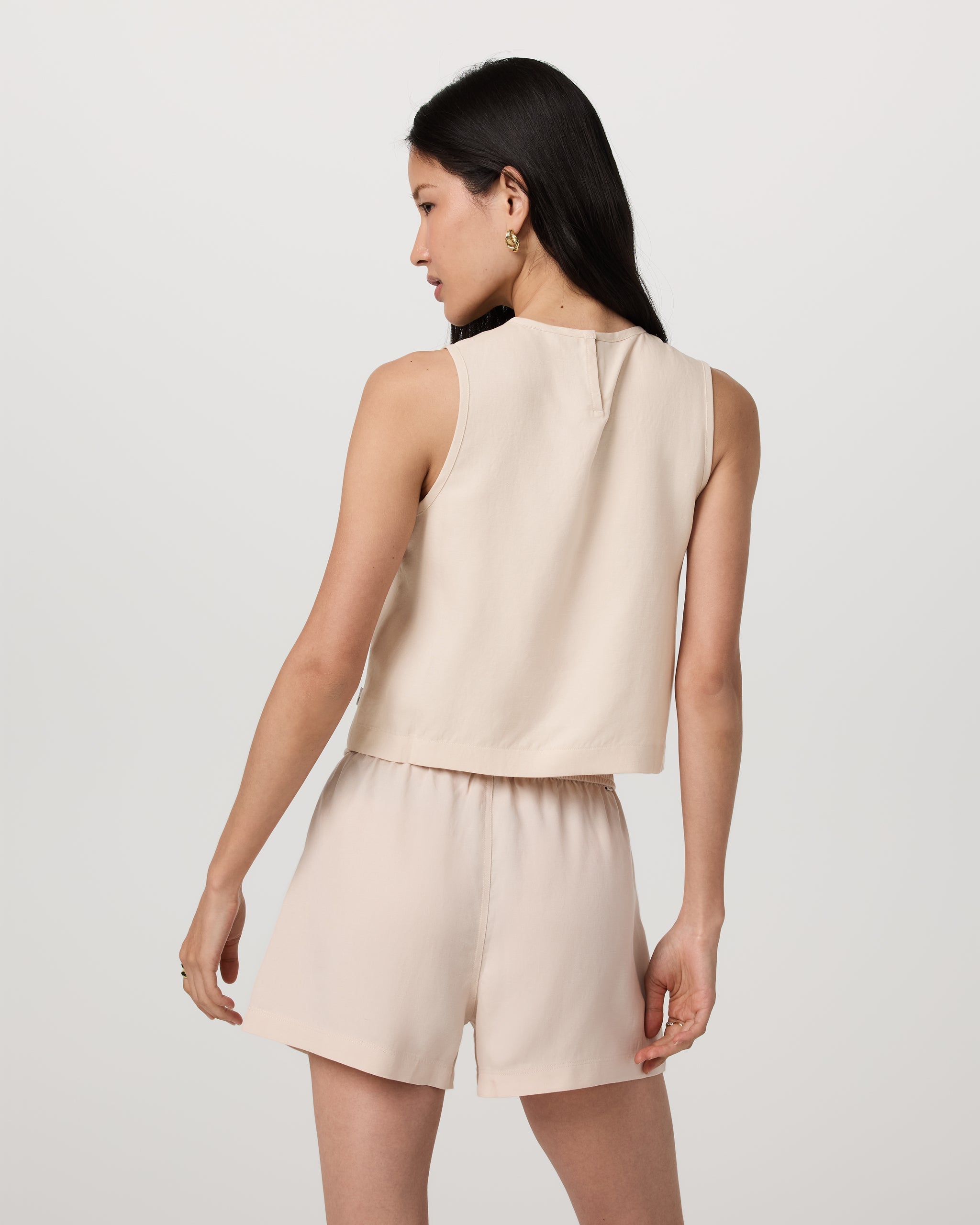 Trestles Twill Crop Tank | Sand Dollar