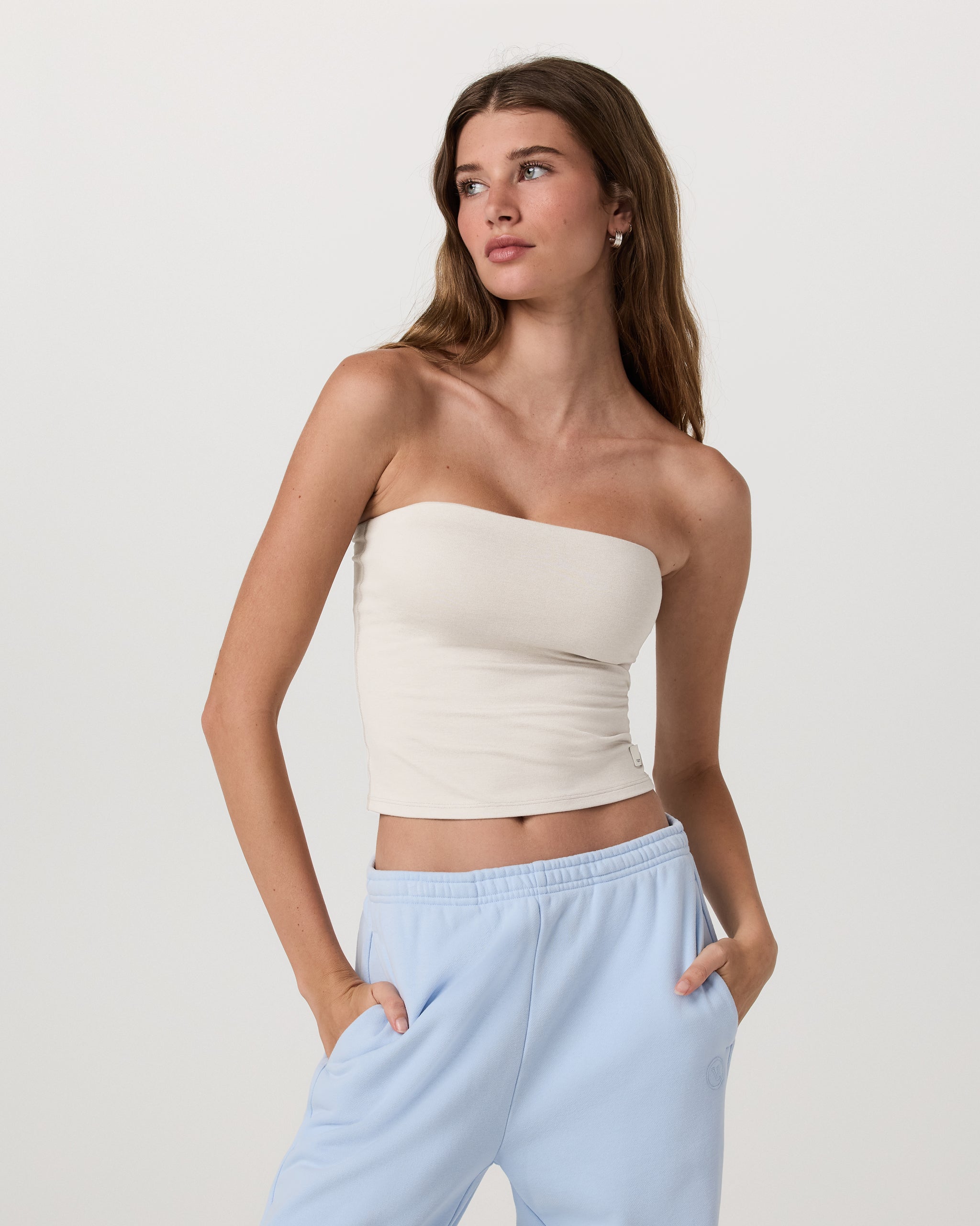 Halo Tube Top | Ecru Heather
