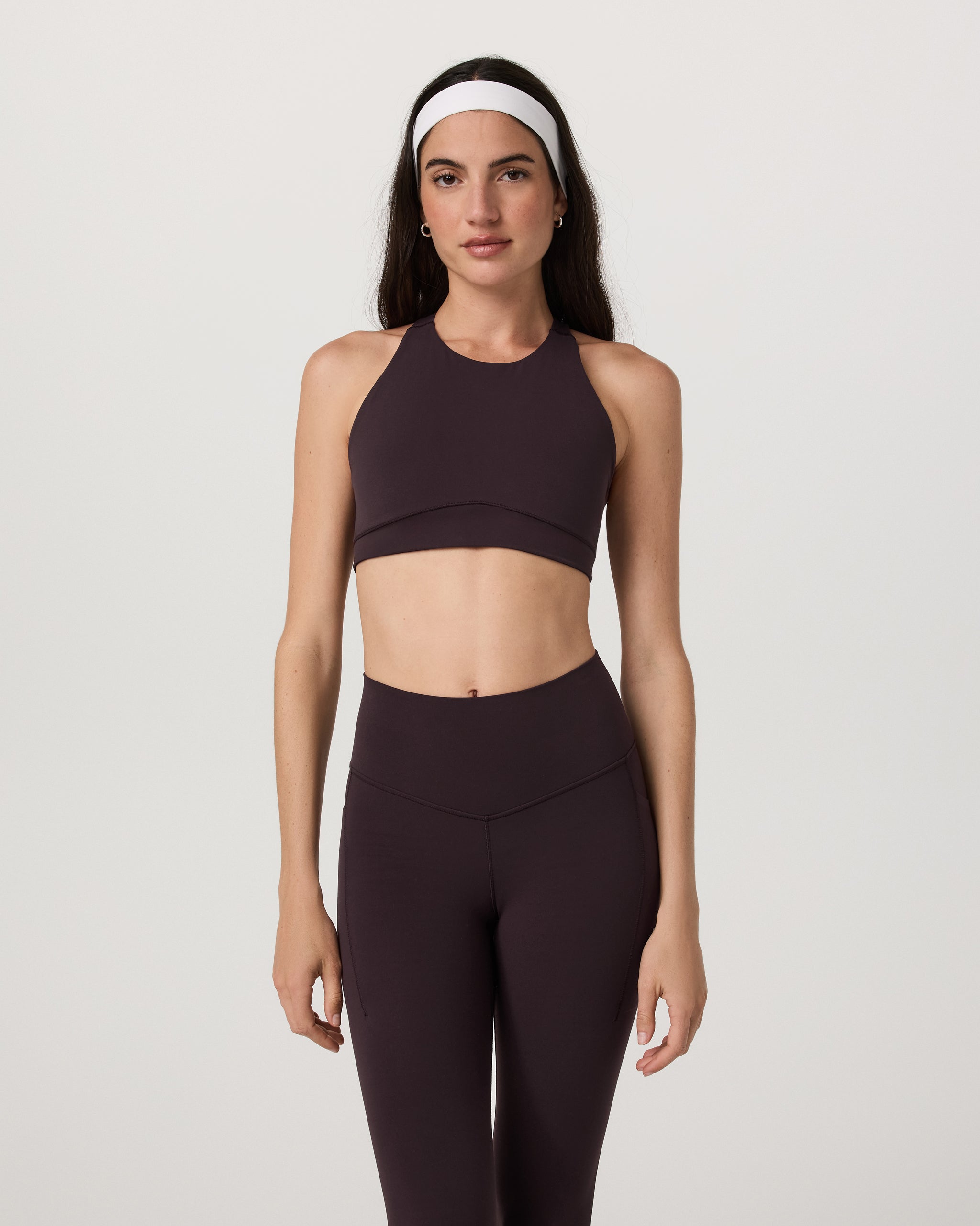 Vuori AllTheForm™ High Neck Bra | Raisin