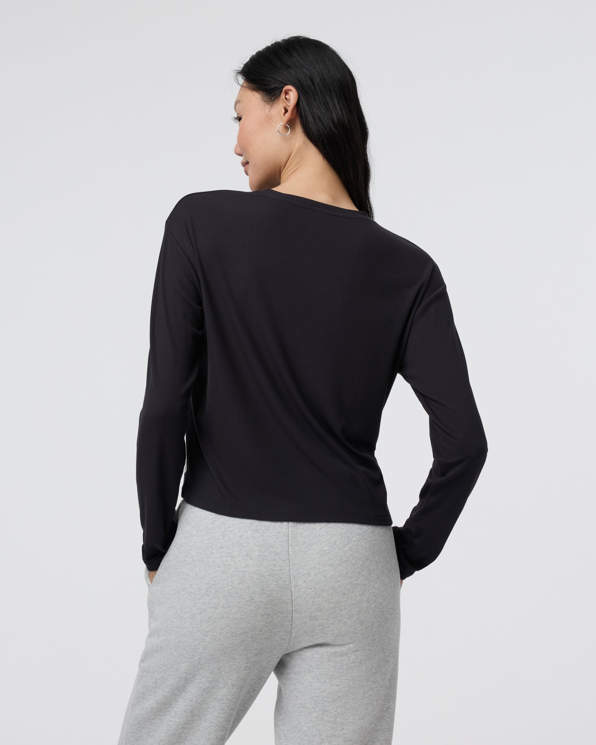 Long Sleeve Cove Relaxed Tee | Black