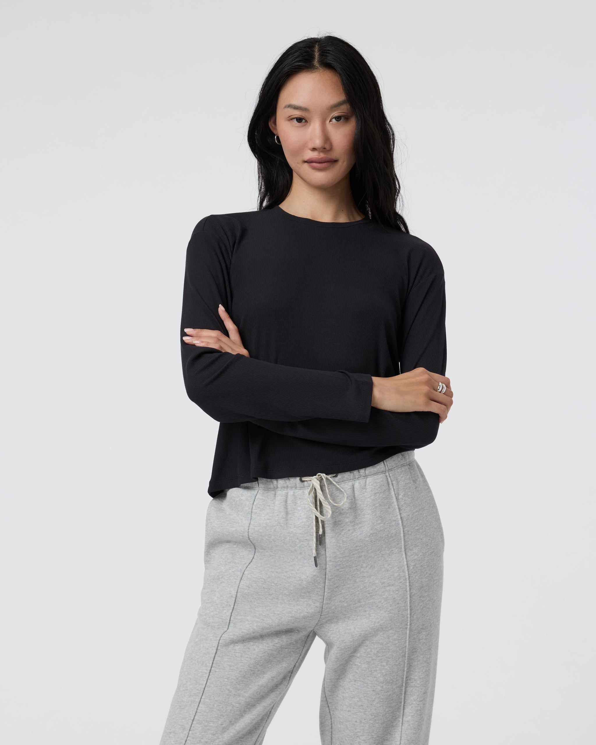 Long Sleeve Cove Relaxed Tee | Black