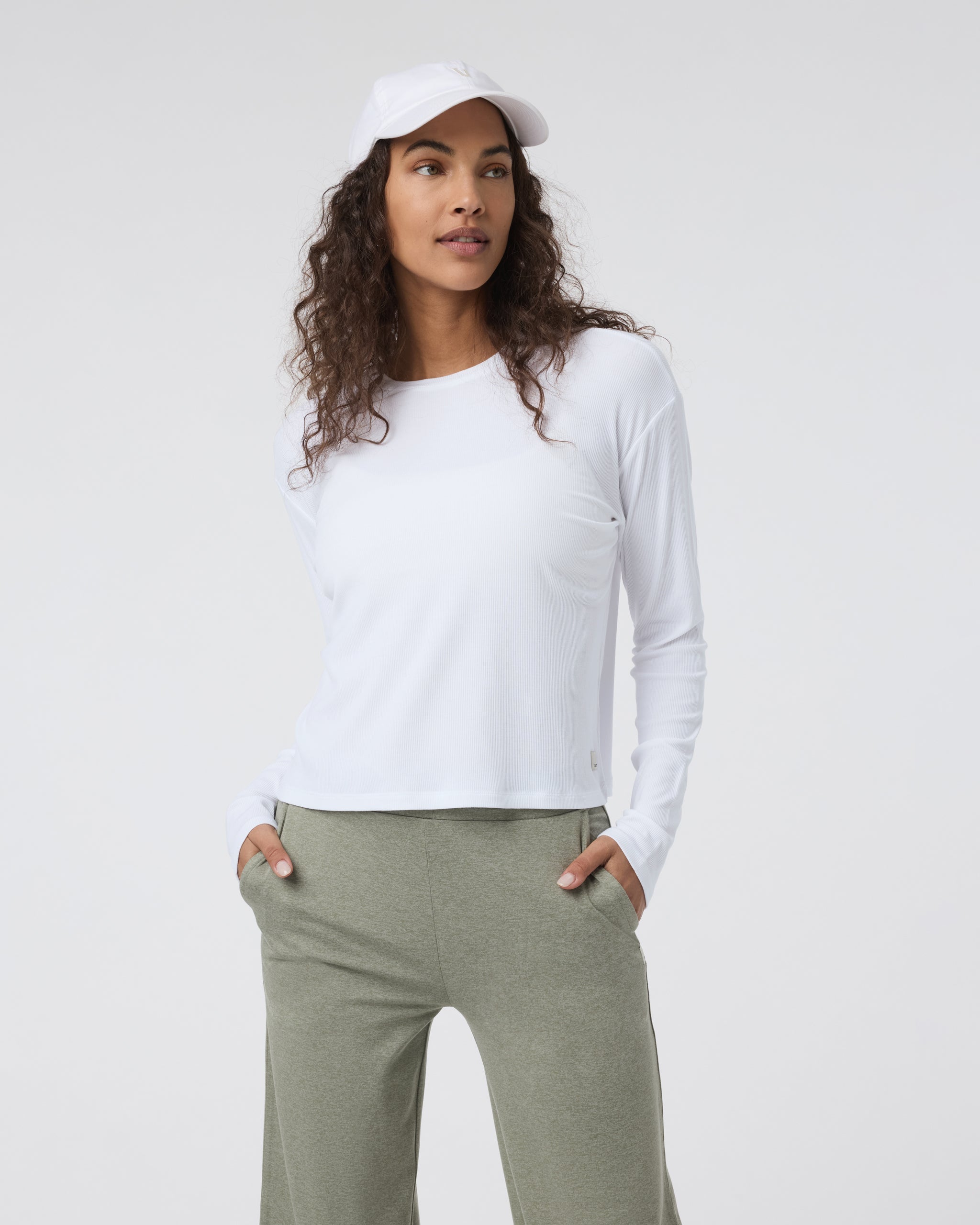 Long Sleeve Cove Relaxed Tee | White