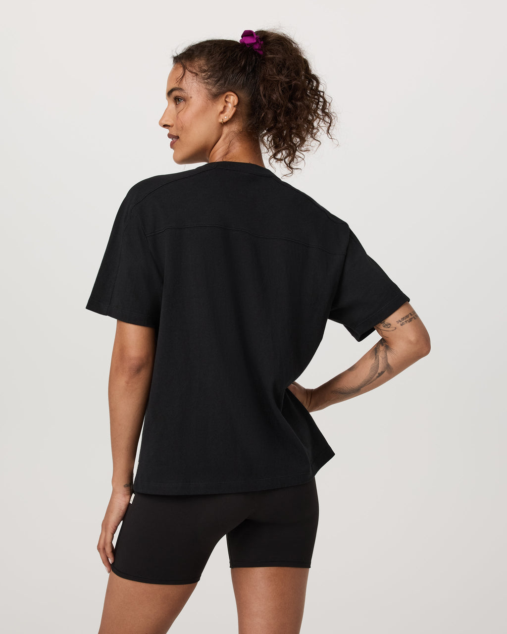 Short Sleeve Heavyweight Oversized Cotton Tee | Black
