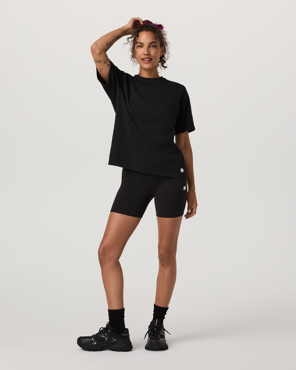 Short Sleeve Heavyweight Oversized Cotton Tee | Black
