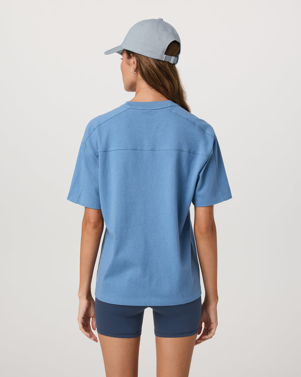 Short Sleeve Heavyweight Oversized Cotton Tee | Light French Blue