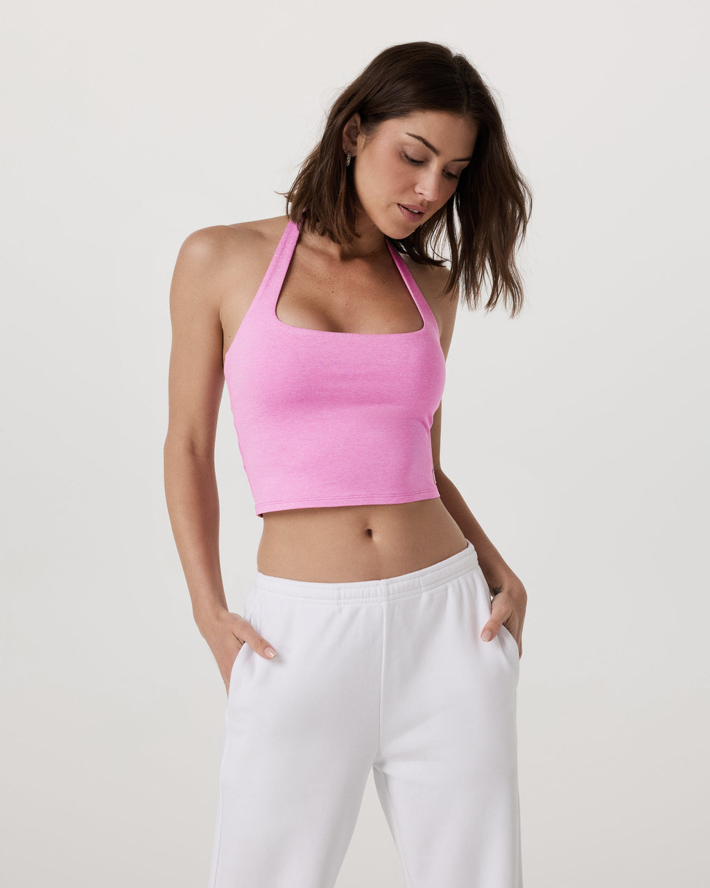Halo Halter Top | Azalea Pink Heather