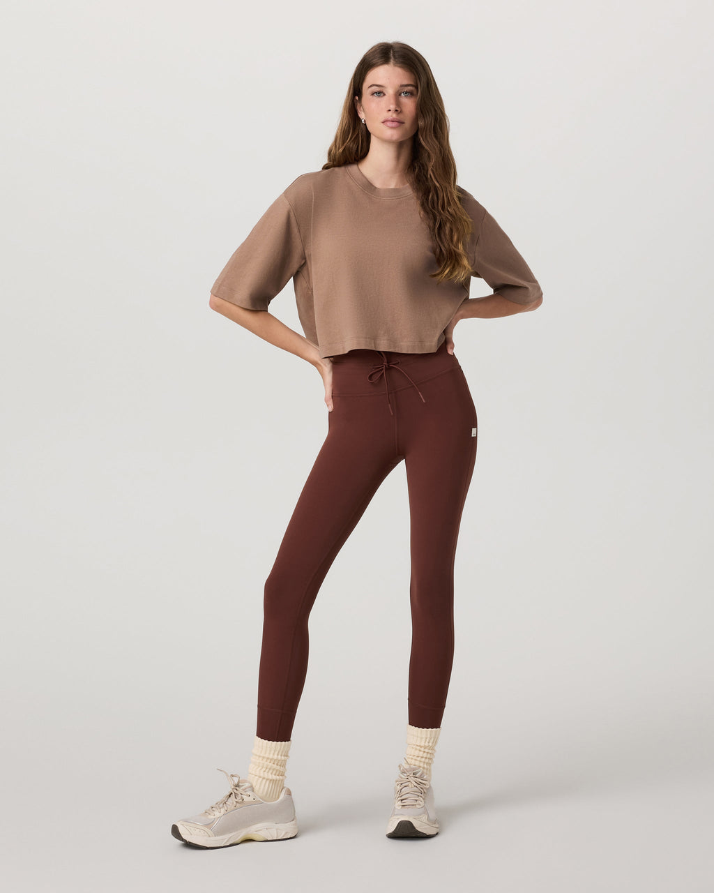 Short Sleeve Heavyweight Crop Cotton Tee | Nutmeg