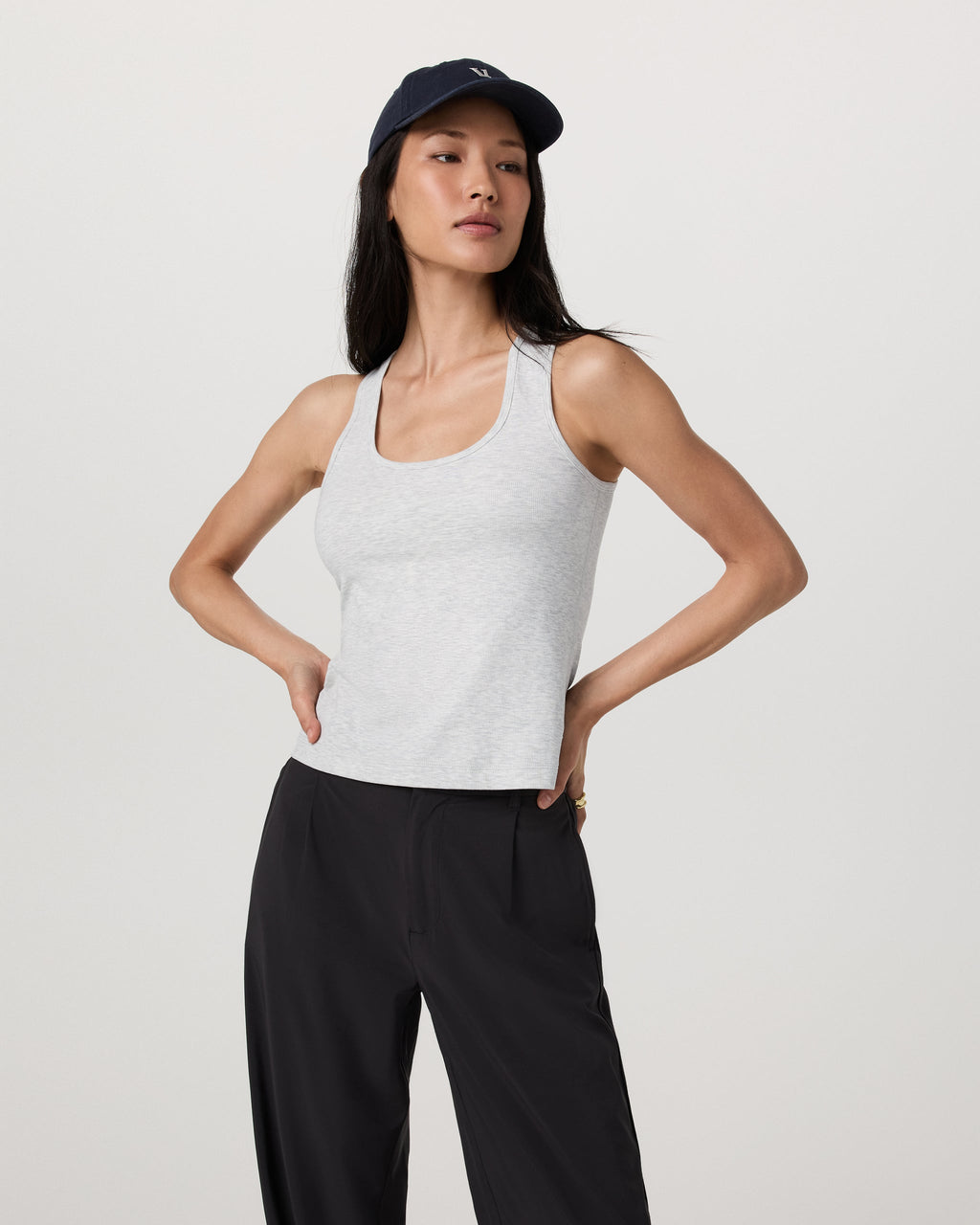 Pose Layering Tank | White Heather Grey