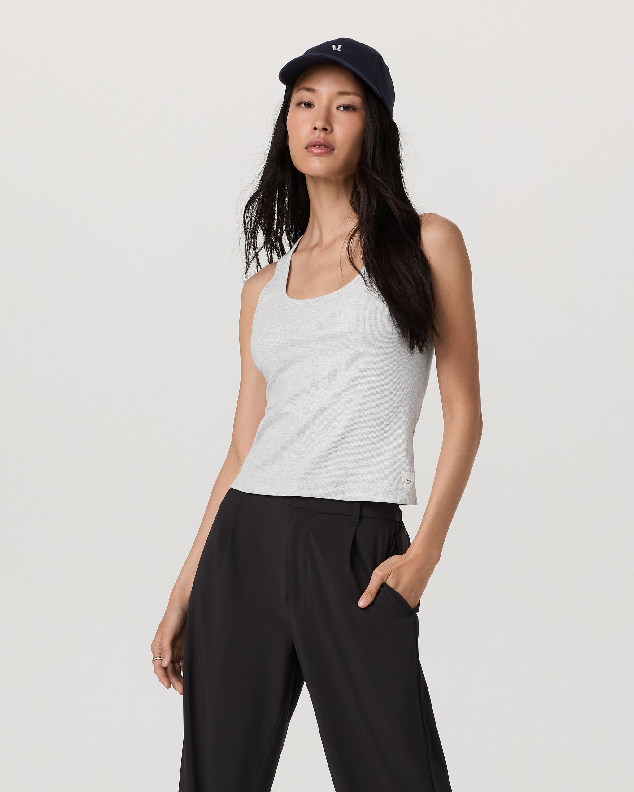 Pose Layering Tank | White Heather Grey