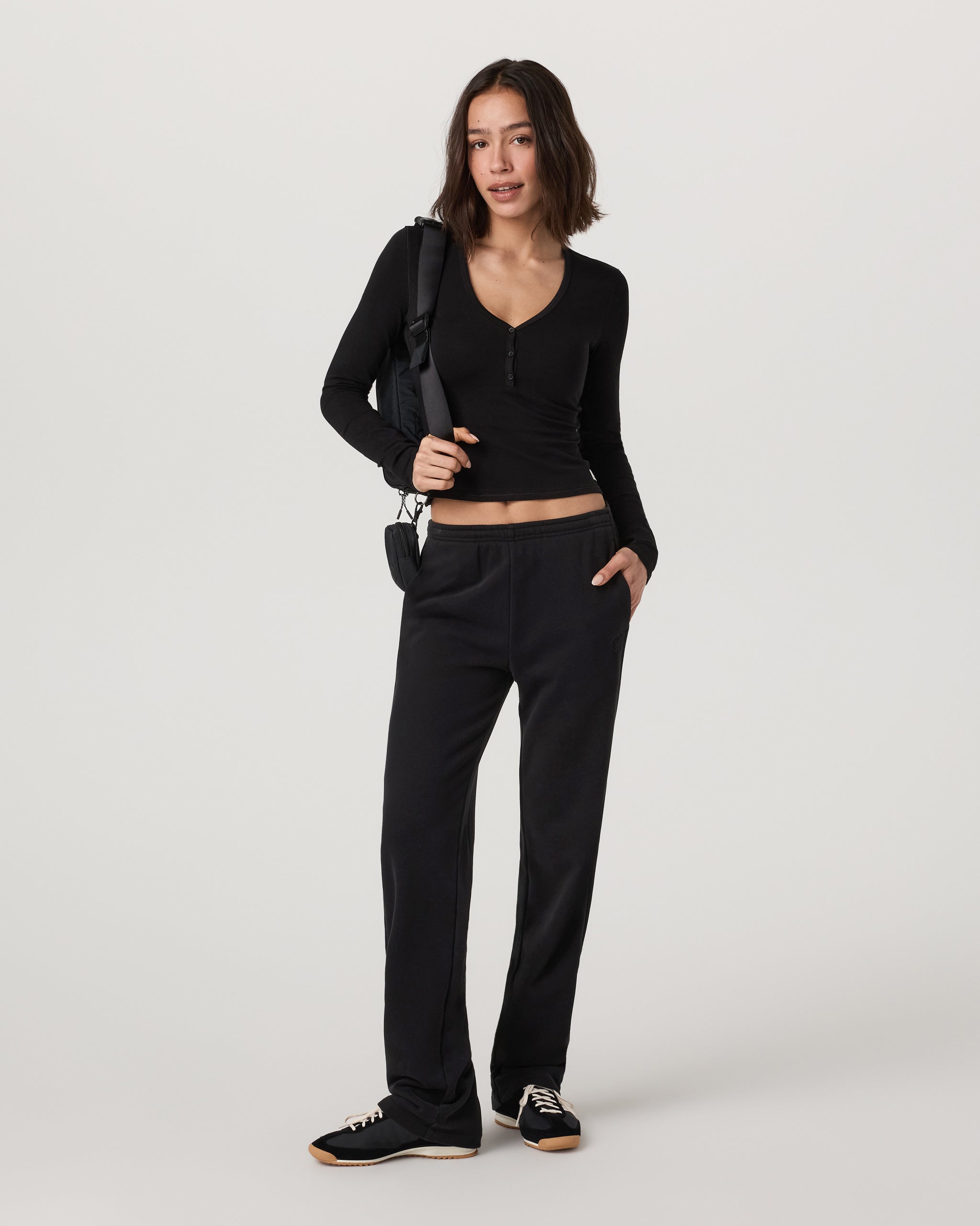 Long Sleeve Tuvalu Henley | Black