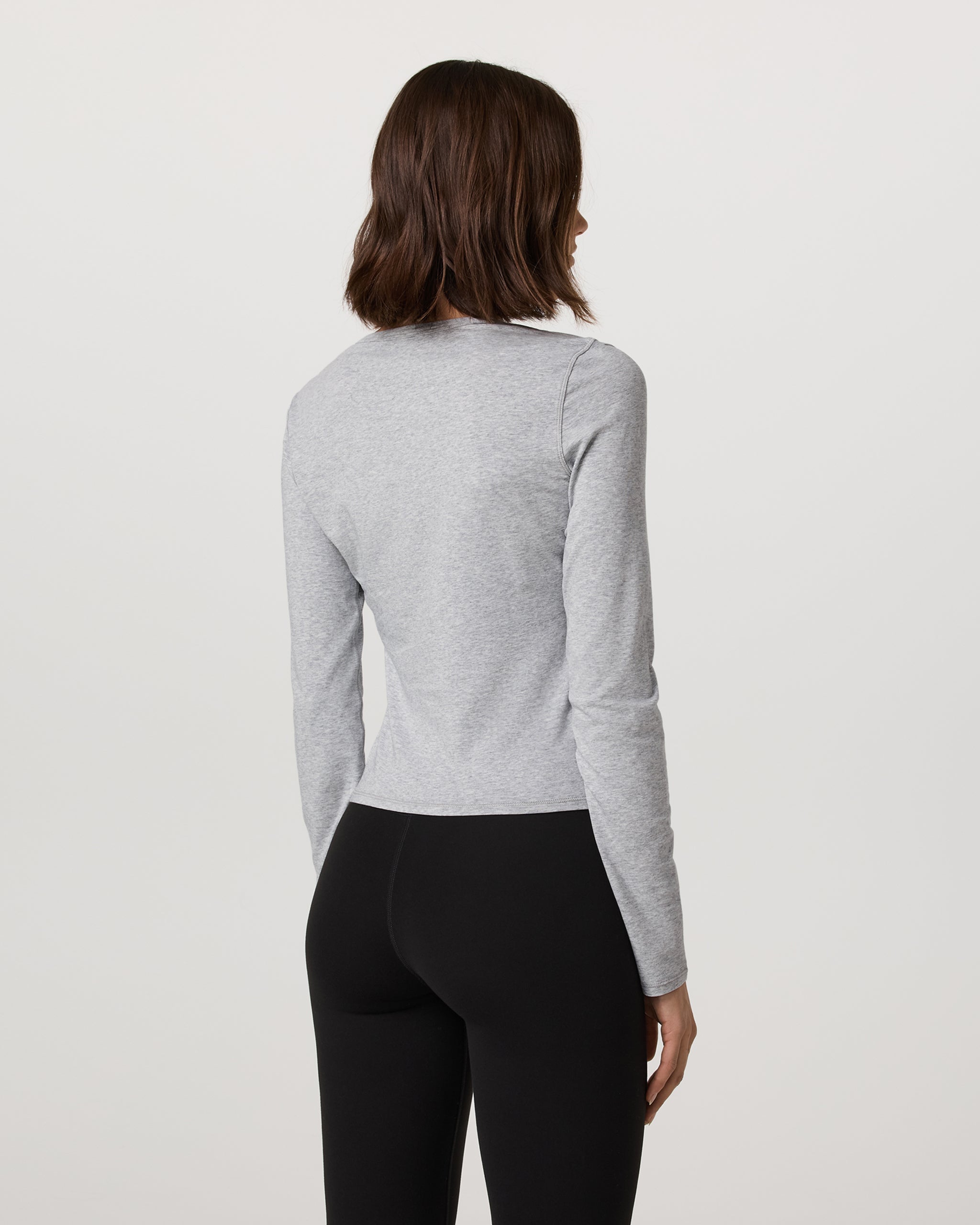 Long Sleeve Tuvalu Henley | Light Heather Grey