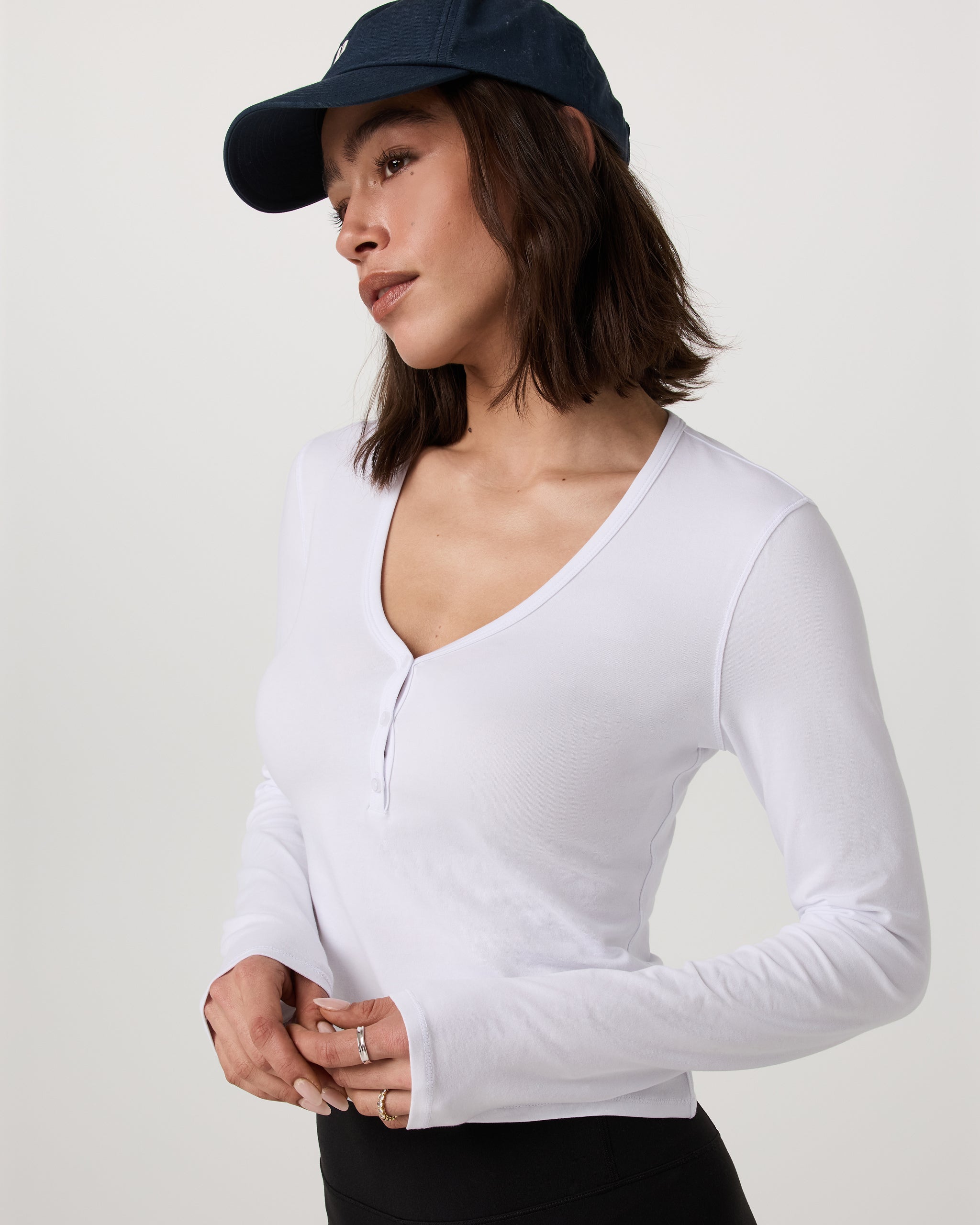 Long Sleeve Tuvalu Henley | White