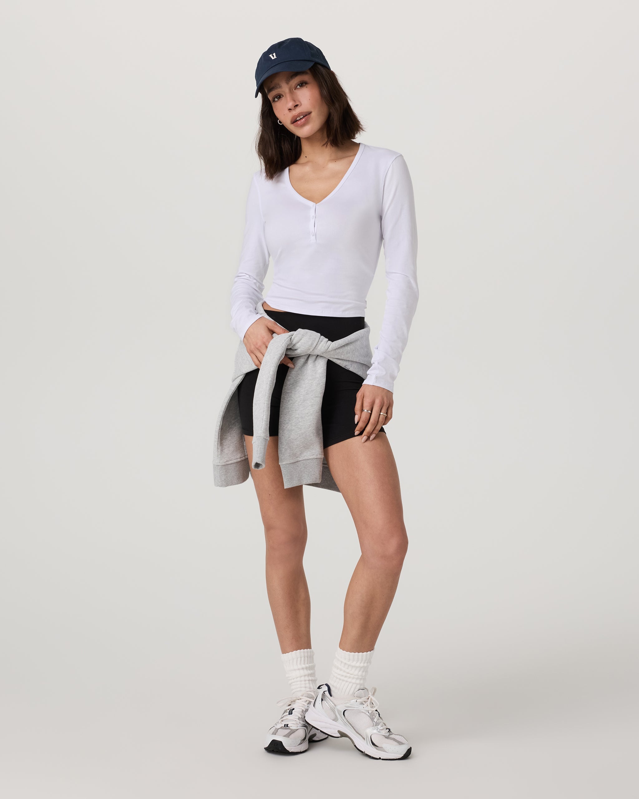 Long Sleeve Tuvalu Henley | White