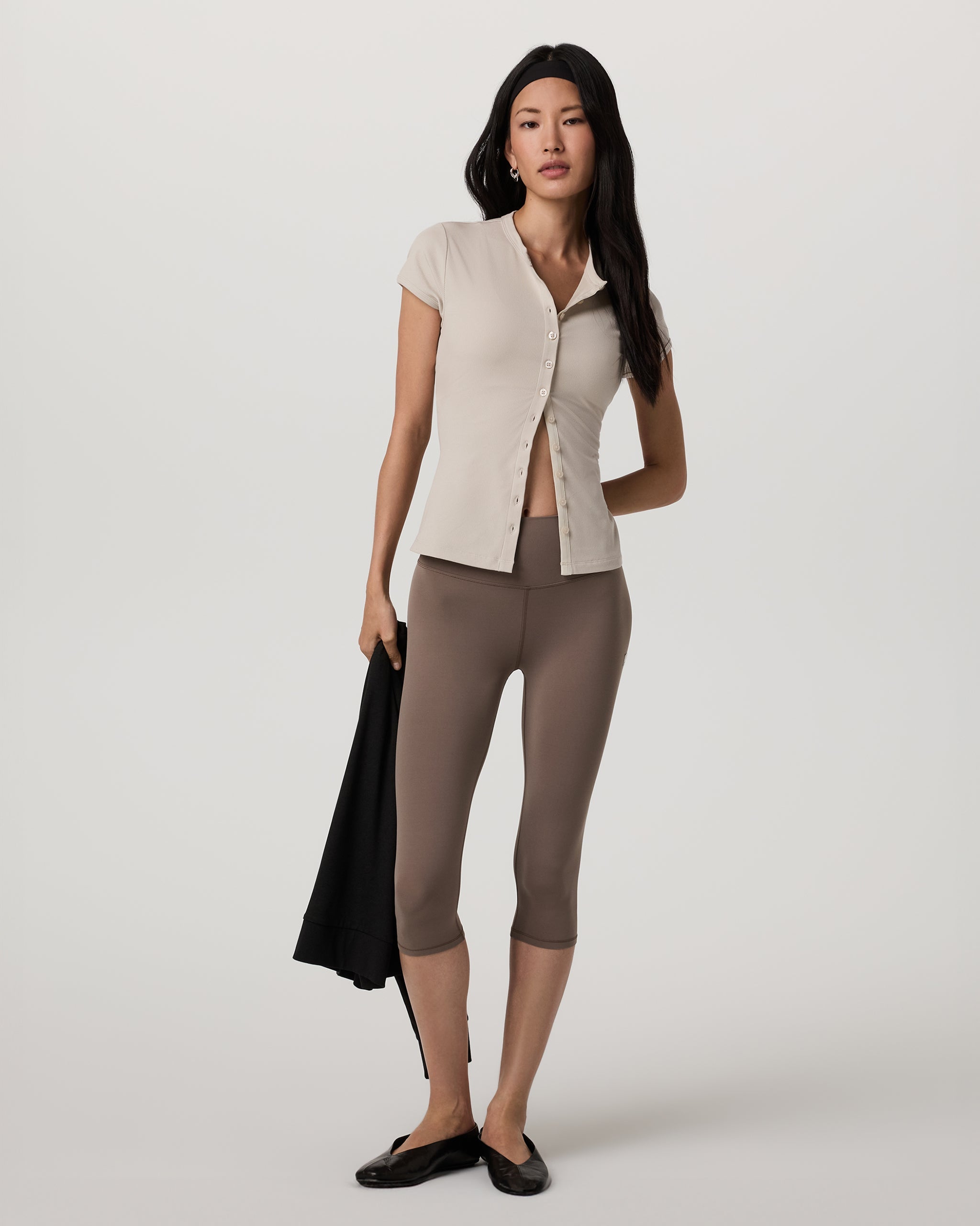 Short Sleeve Pose Button Up | Mushroom