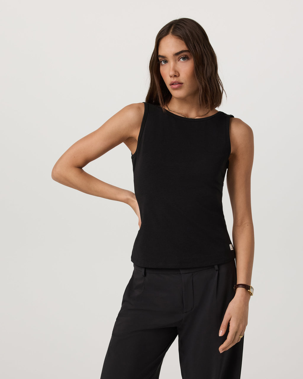 Tuvalu Scoop Back Tank | Black