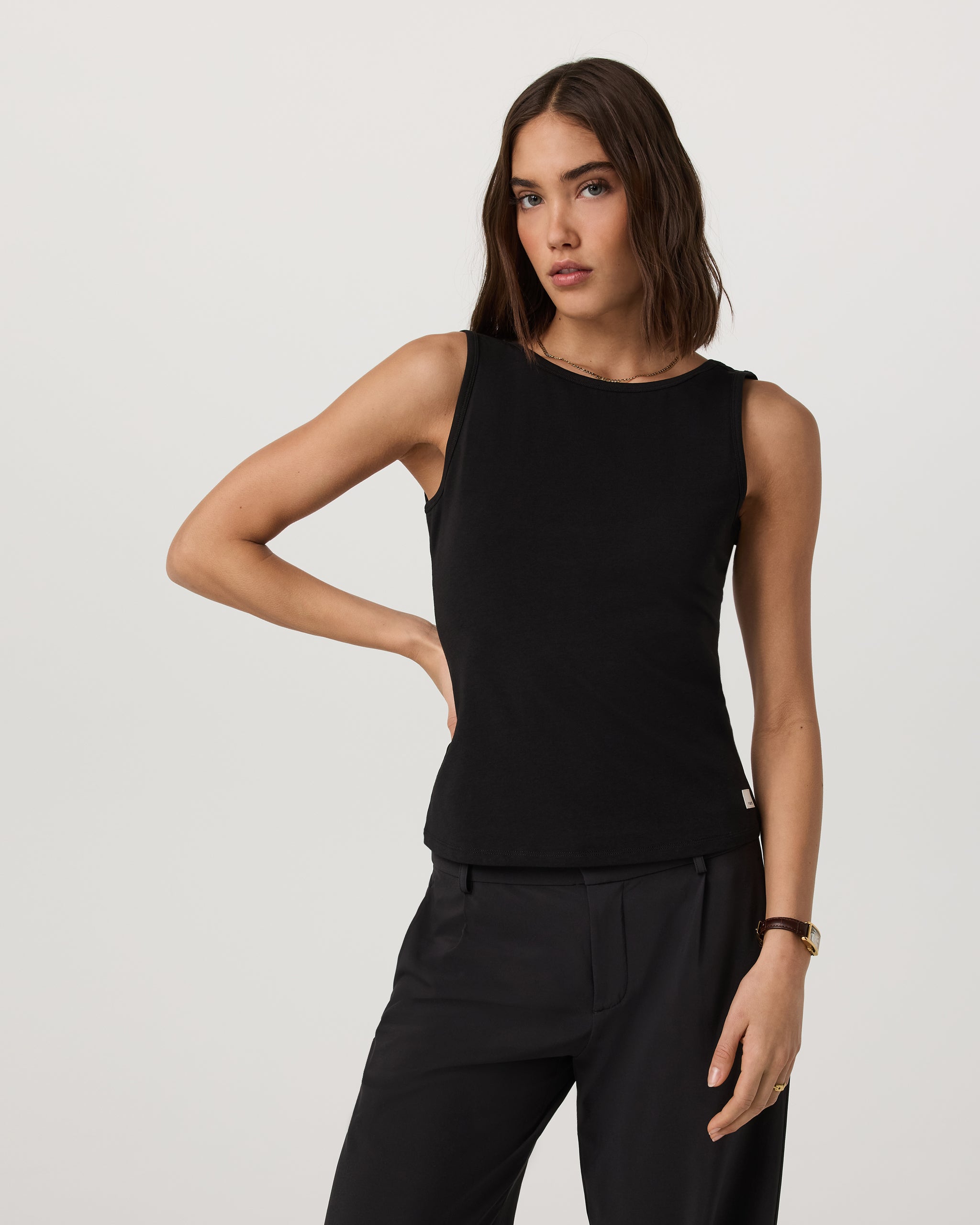 Tuvalu Scoop Back Tank | Black