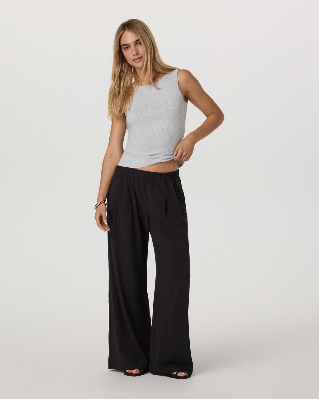 Tuvalu Scoop Back Tank | Light Heather Grey