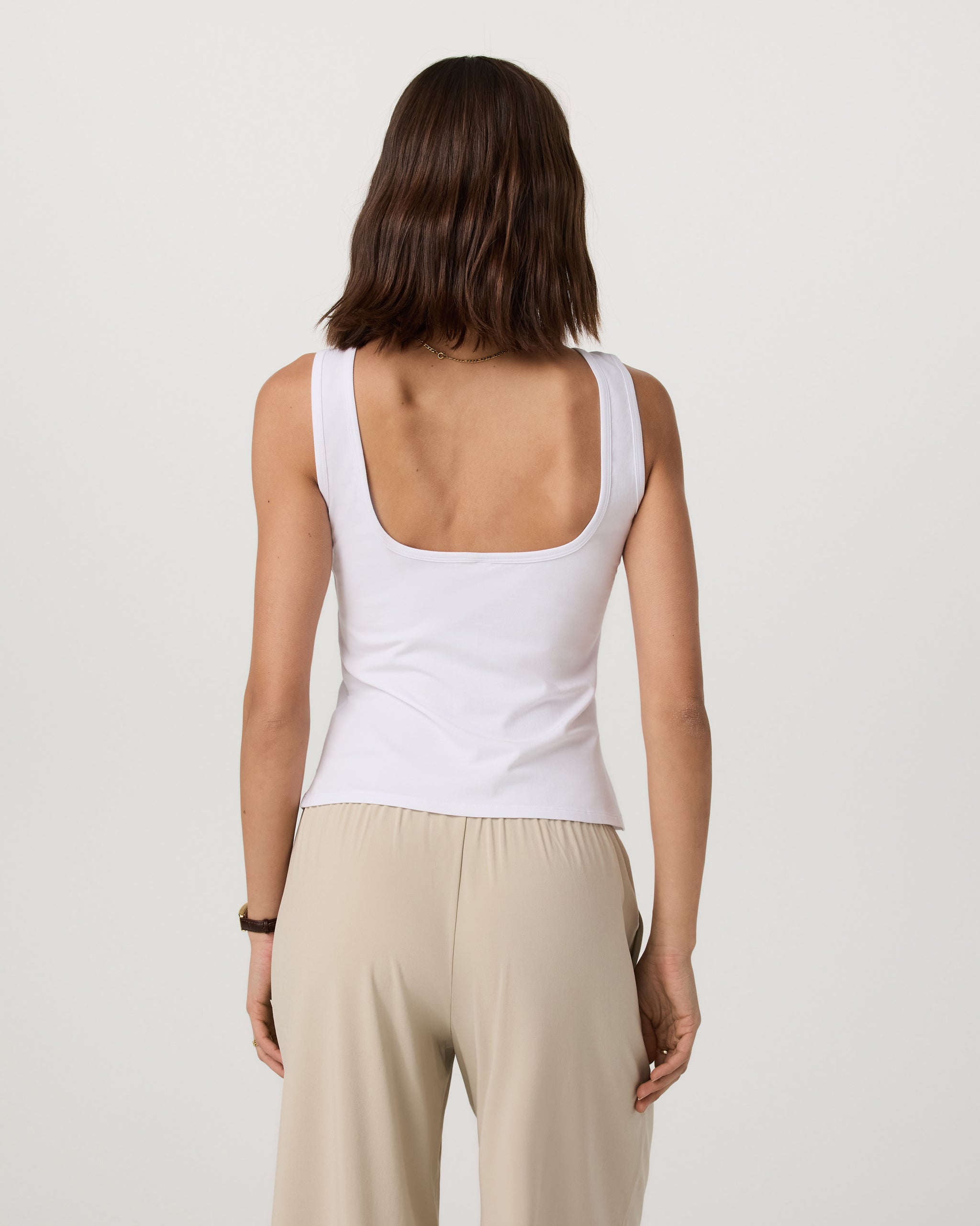 Tuvalu Scoop Back Tank | White