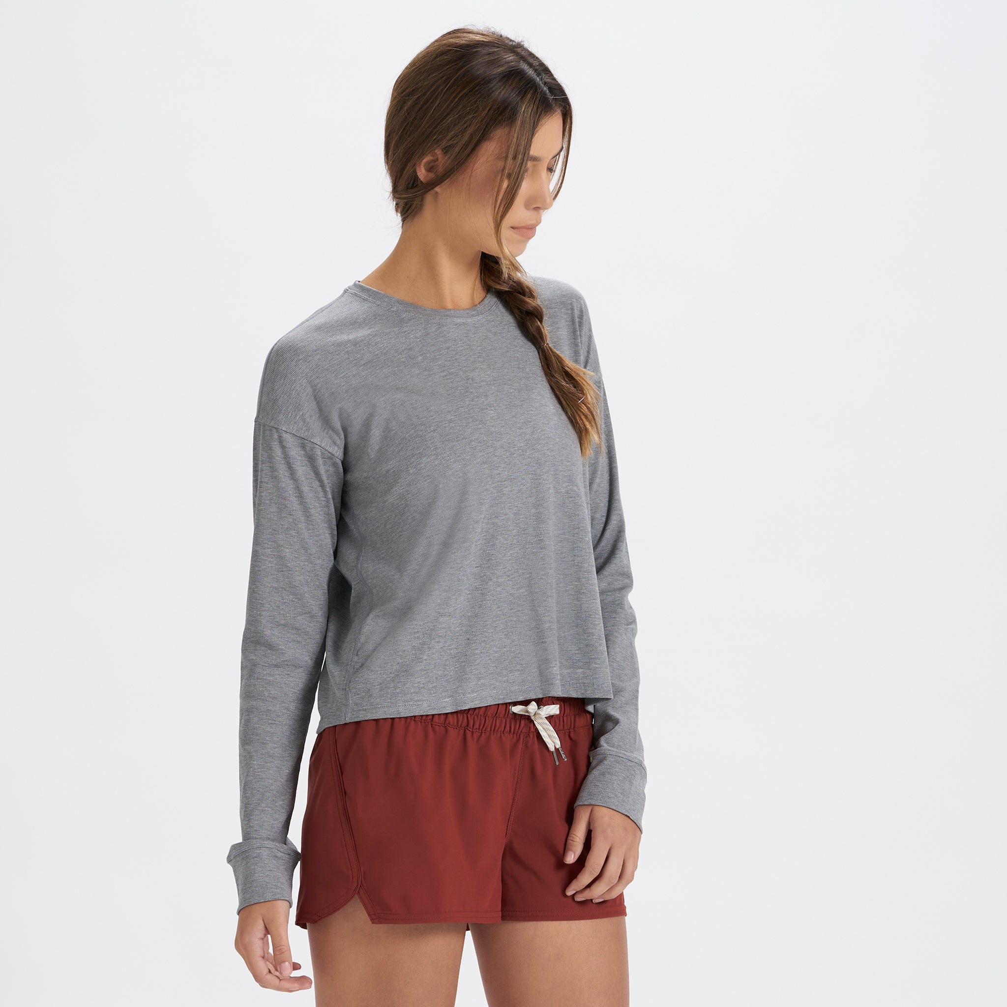Long-Sleeve Pose Tee | Medium Heather Grey