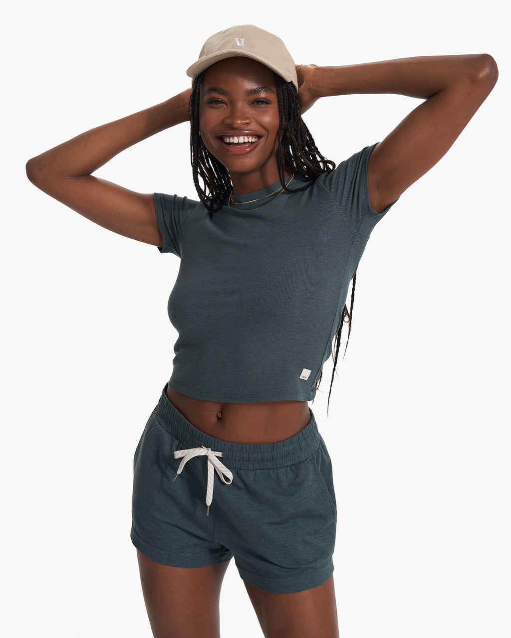 Pose Fitted Tee | Stone Heather