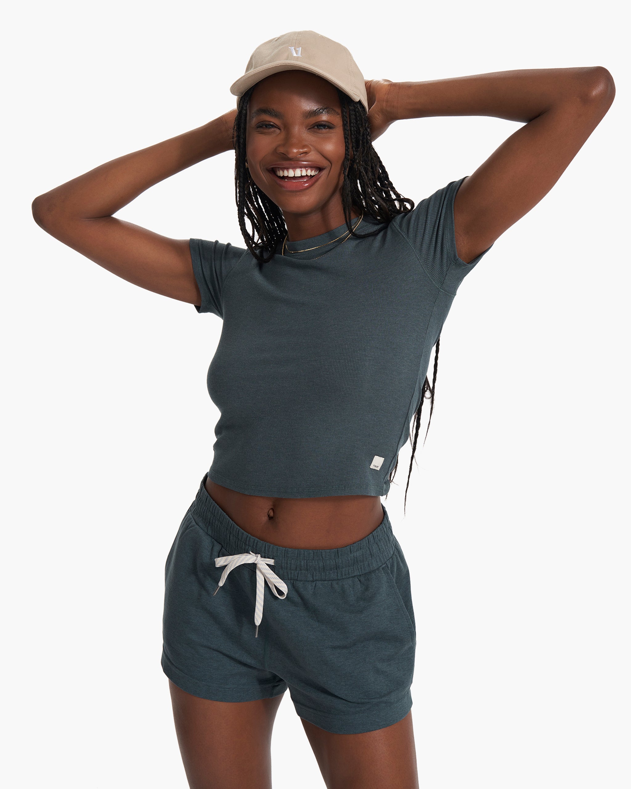 Pose Fitted Tee | Stone Heather