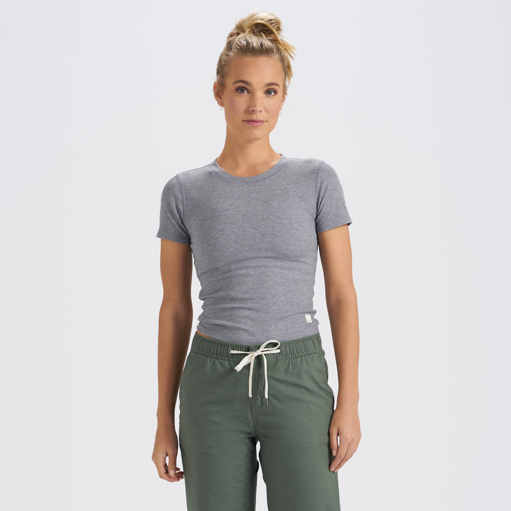 Pose Fitted Tee | Medium Heather Grey