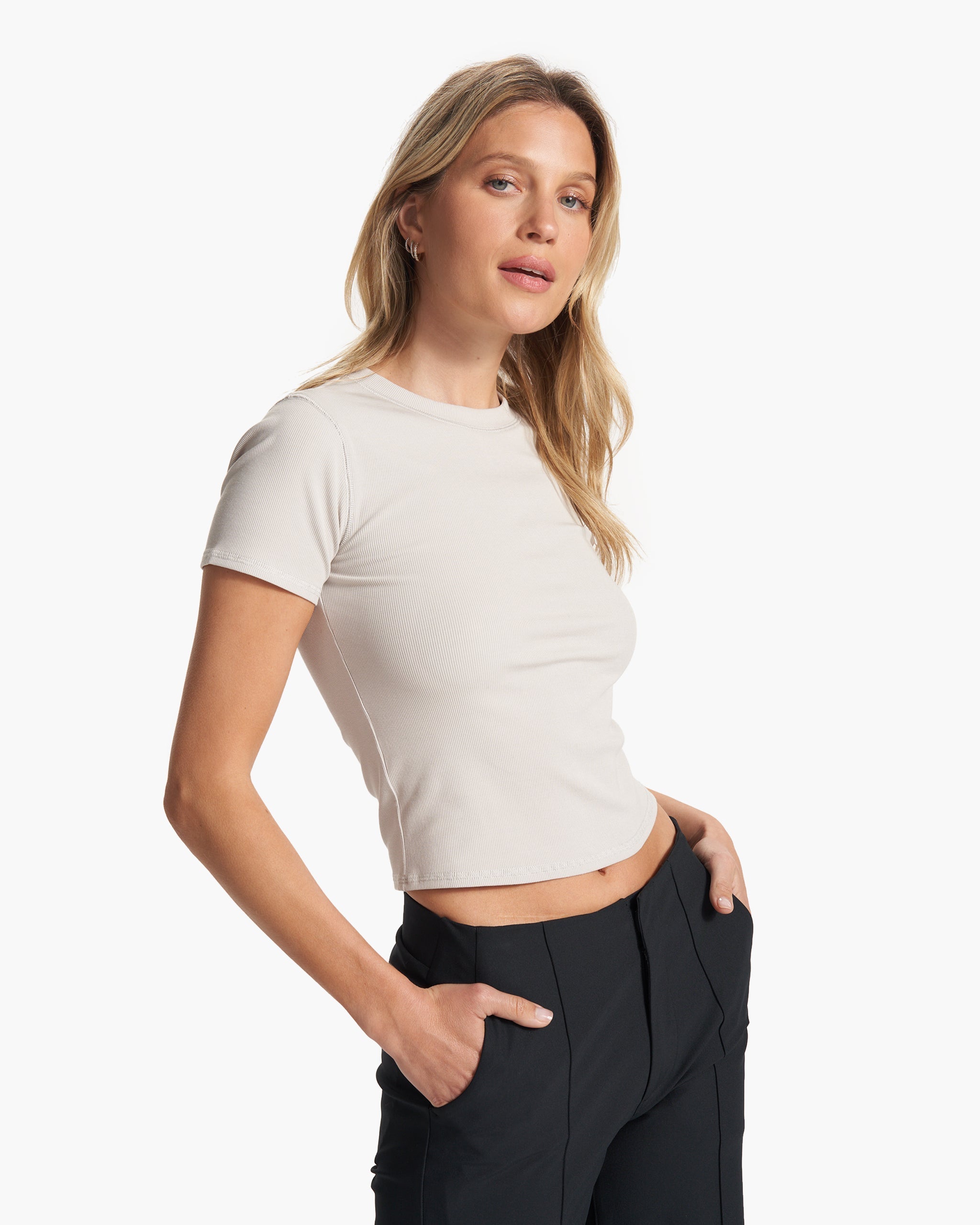 Pose Fitted Tee | Suede