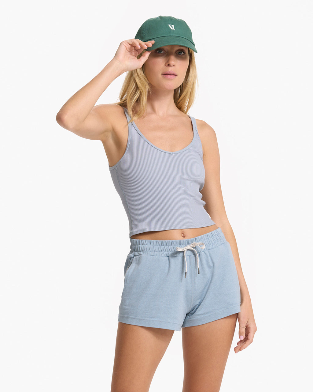 Rib Crop Tank | Light Cloud