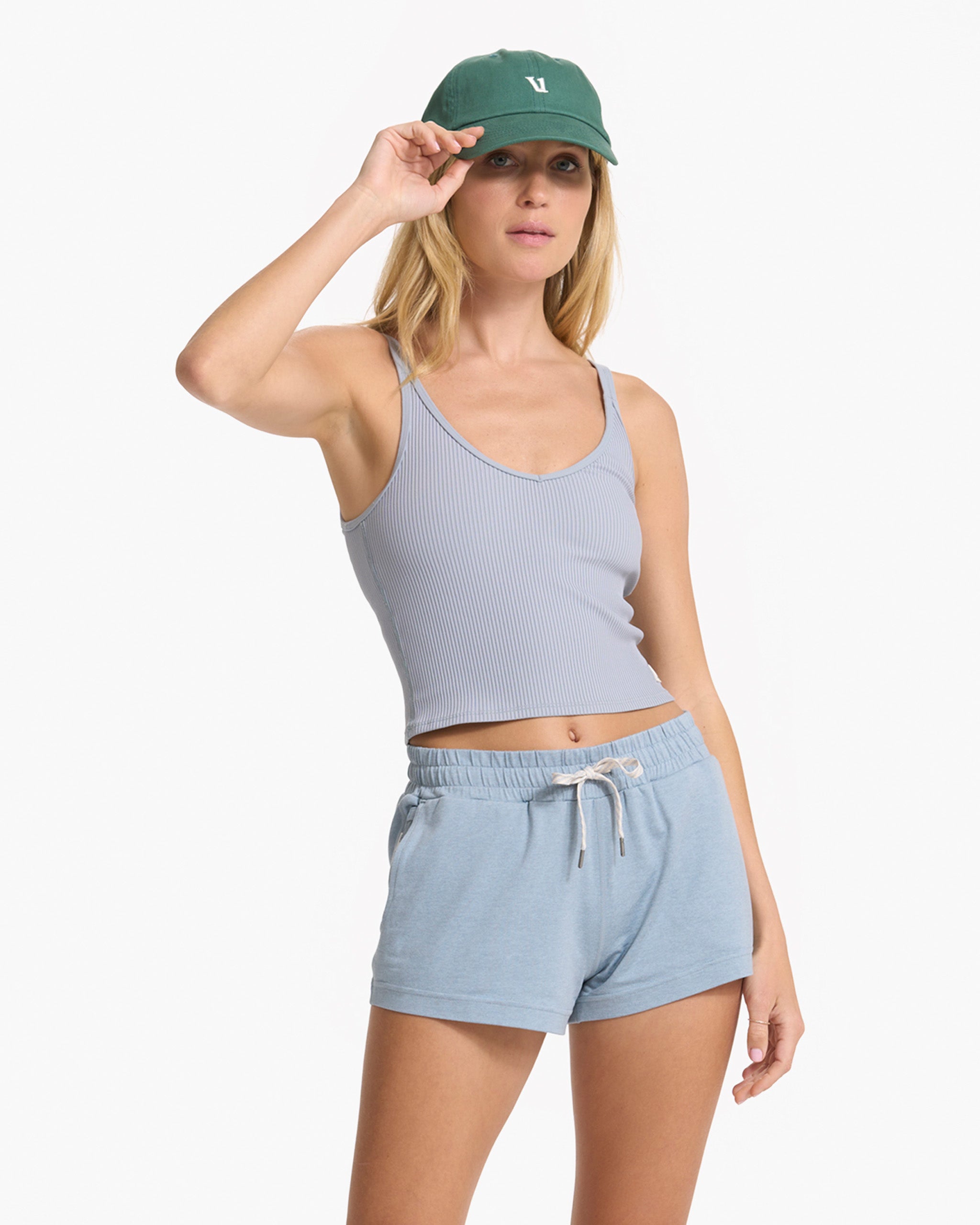 Rib Crop Tank | Light Cloud