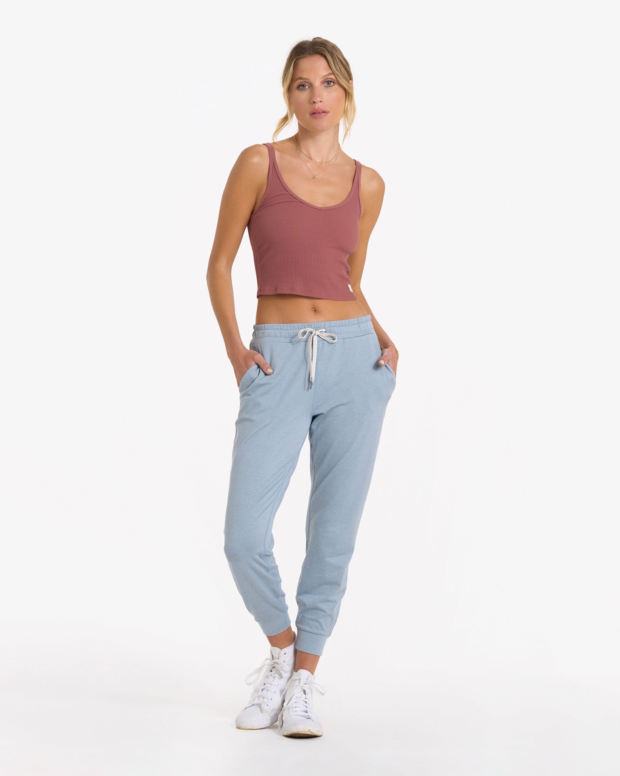 Rib Crop Tank | Rosewood