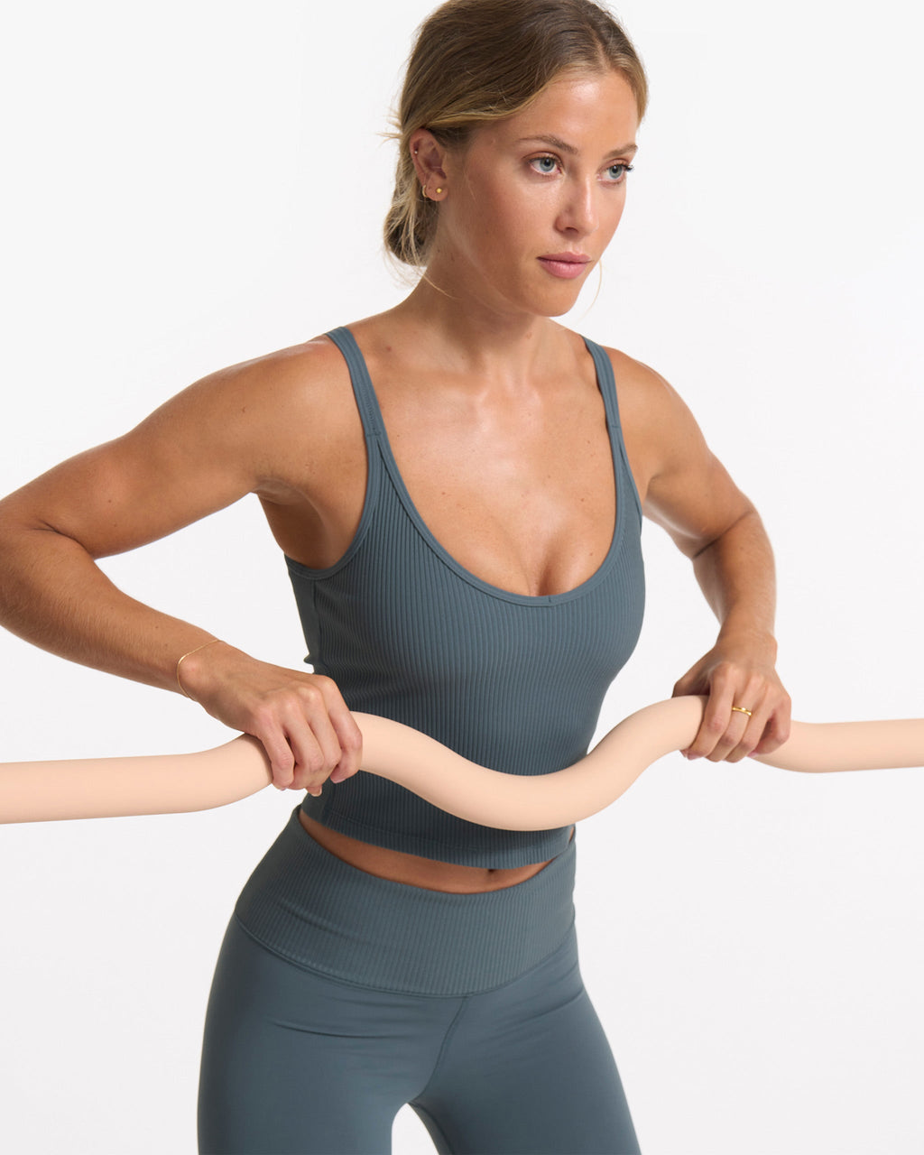 Rib Crop Tank | Stone