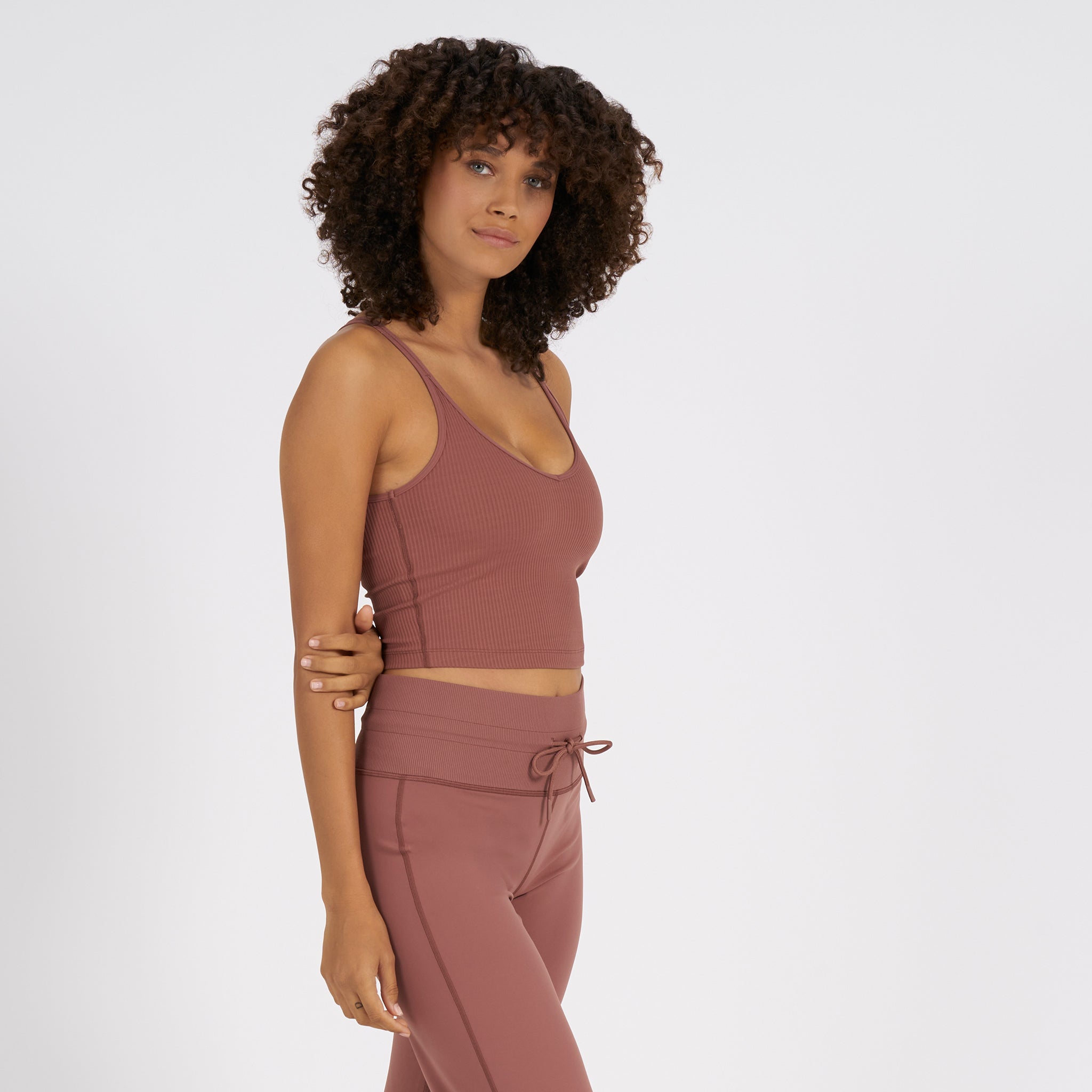 Rib Crop Tank | Terracotta