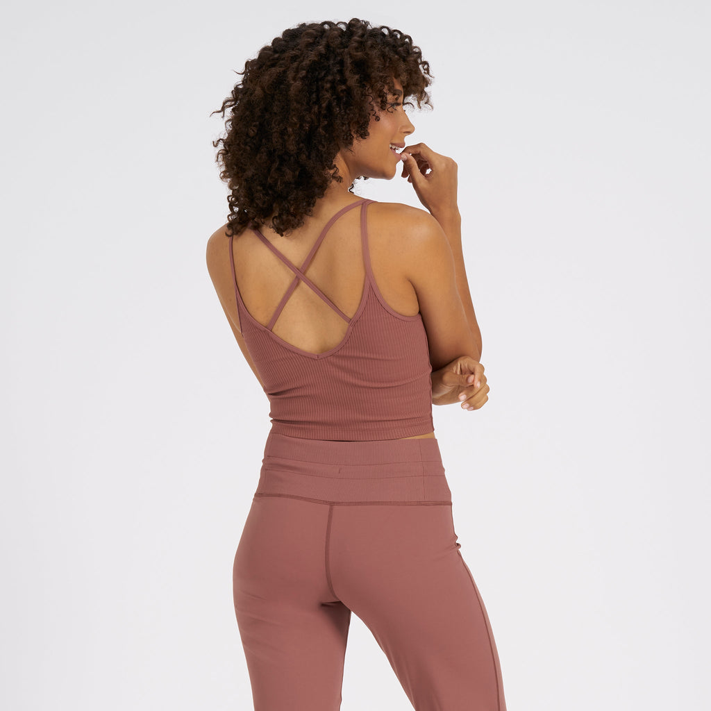 Rib Crop Tank | Terracotta