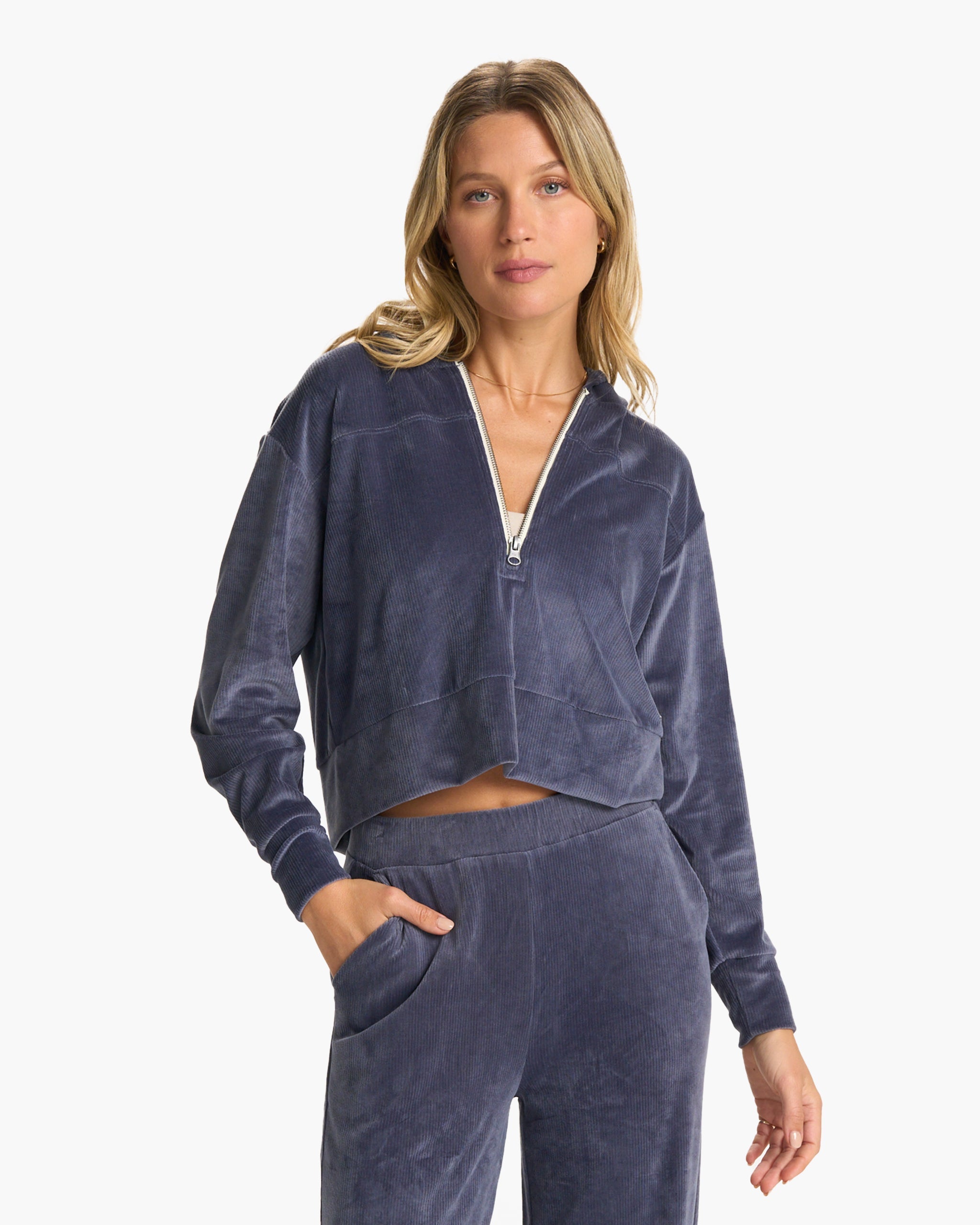 Haven Half Zip Hoodie | Azure