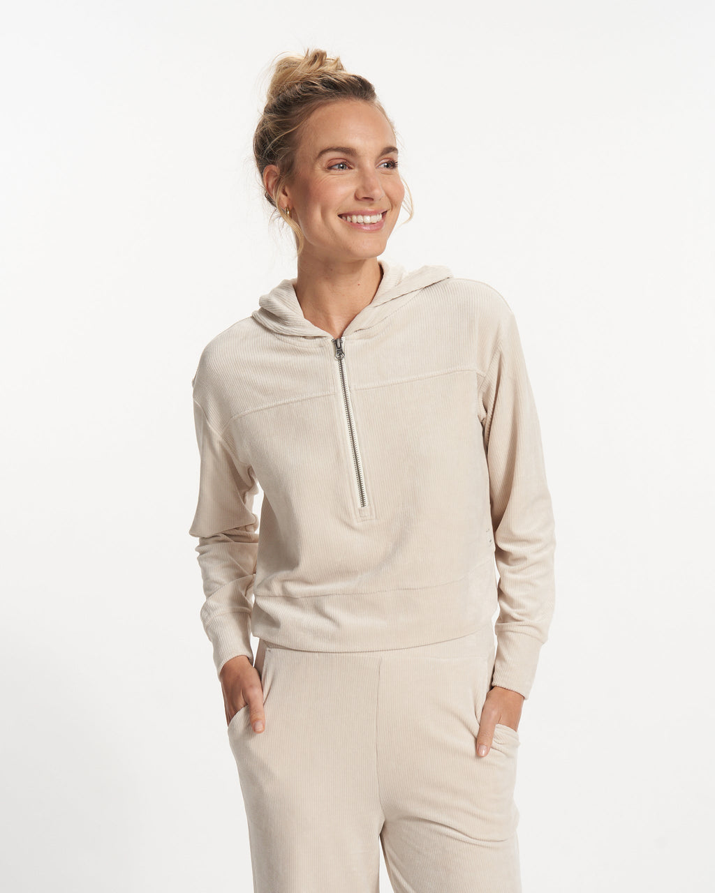 Haven Half Zip Hoodie | Suede