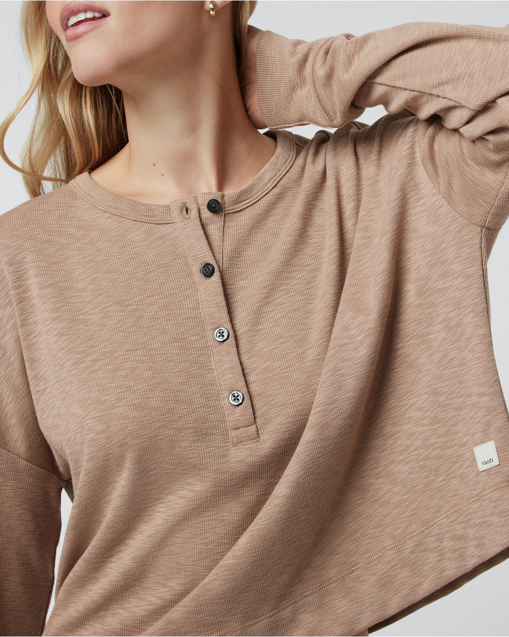 Long Sleeve Sunrise Oversize Henley | Goldenrod