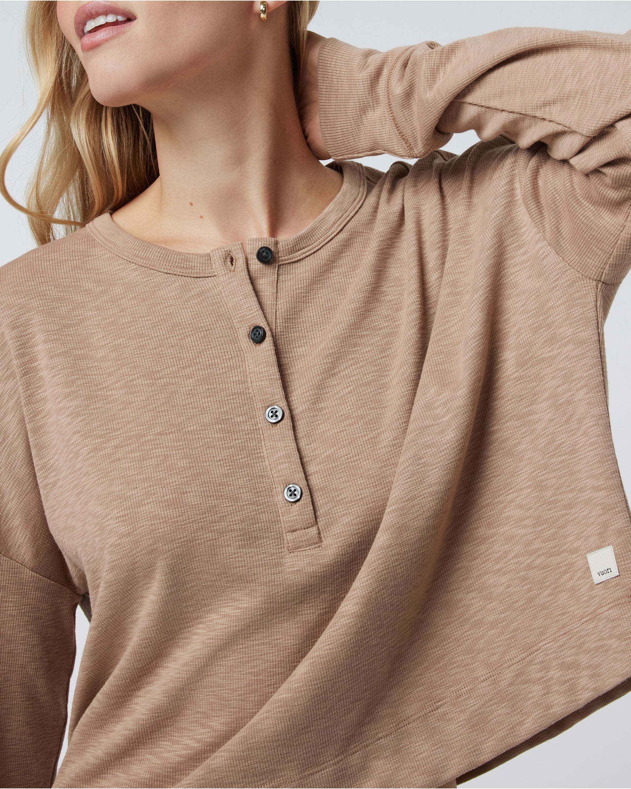 Long Sleeve Sunrise Oversize Henley | Goldenrod