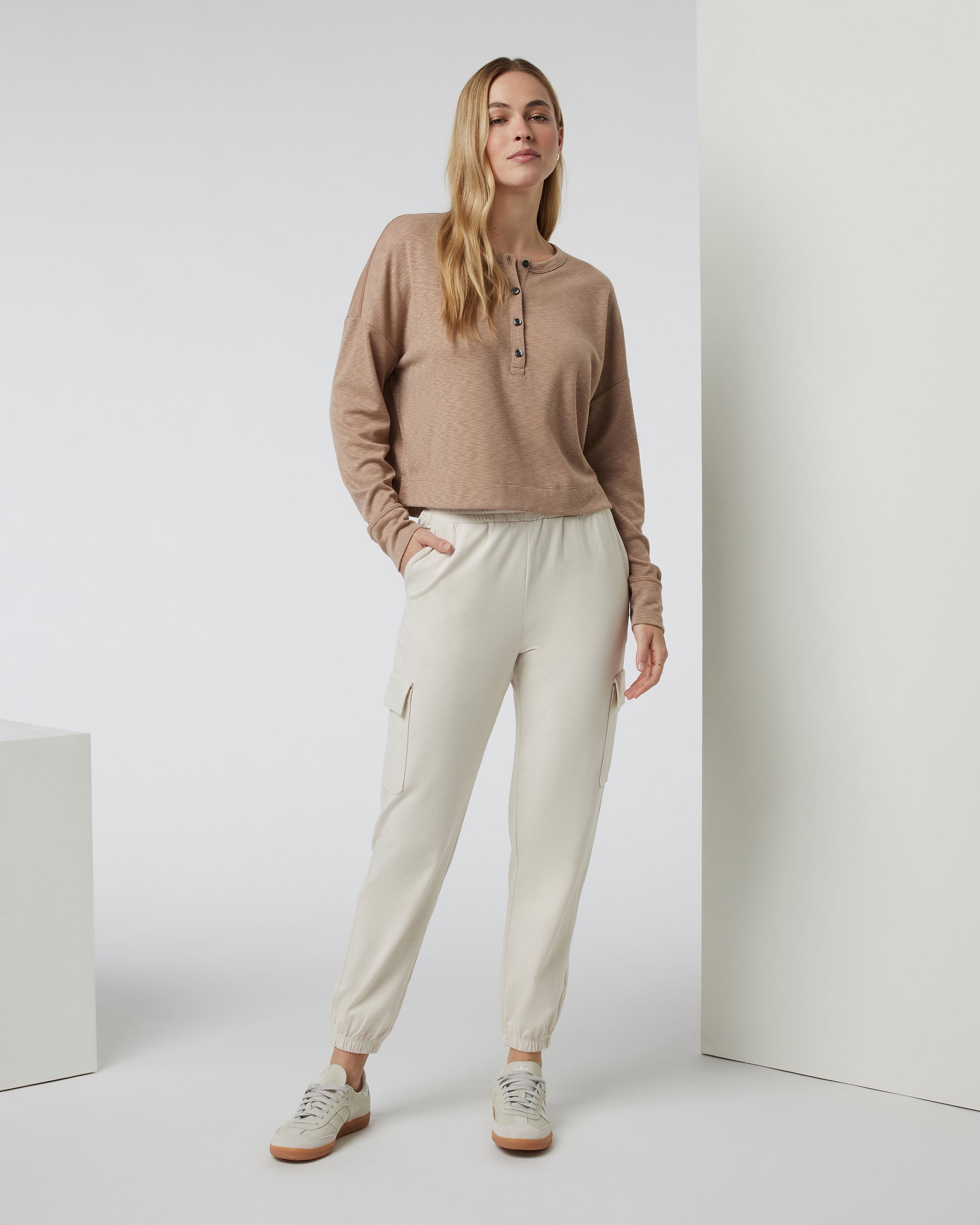 Long Sleeve Sunrise Oversize Henley | Goldenrod