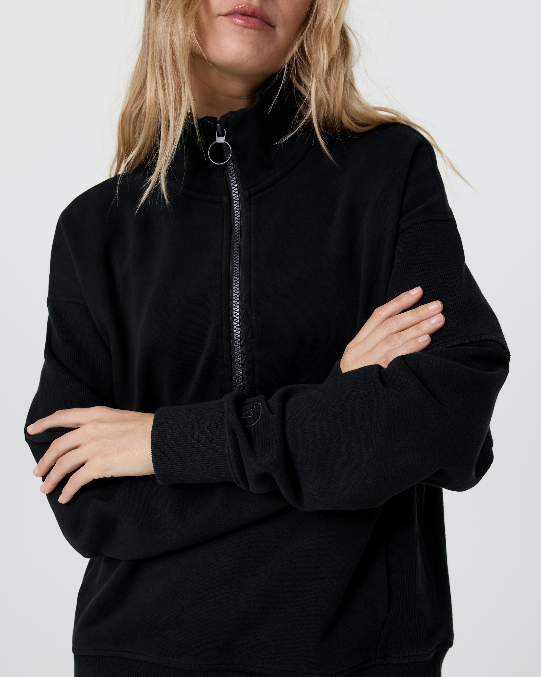 Sedona Rib Half Zip | Black